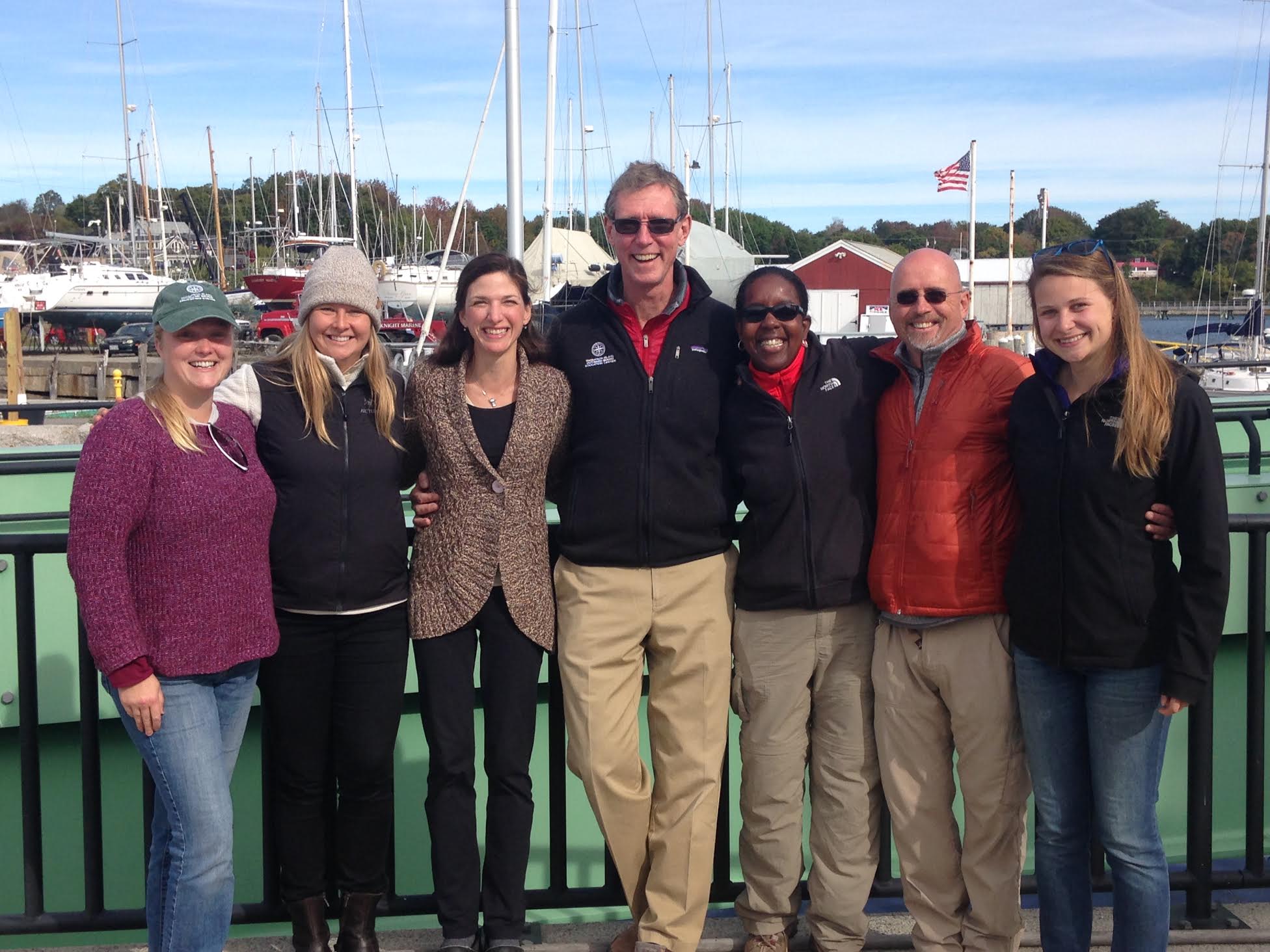 Left to right: Dr. Jenn Page , Director of Education (HICSL), Olga Feingold , Program Director (TIOBEC), Emily Peckham (HICSL), Arthur Pearson , Executive Director (TIOBEC), Nikki Tabon , Vice President of Education (TIOBEC), Steve Greene , Director of Curriculum and Instruction (TIOBEC), Gemma Falivene , Connections Program Manager (TIOBEC)