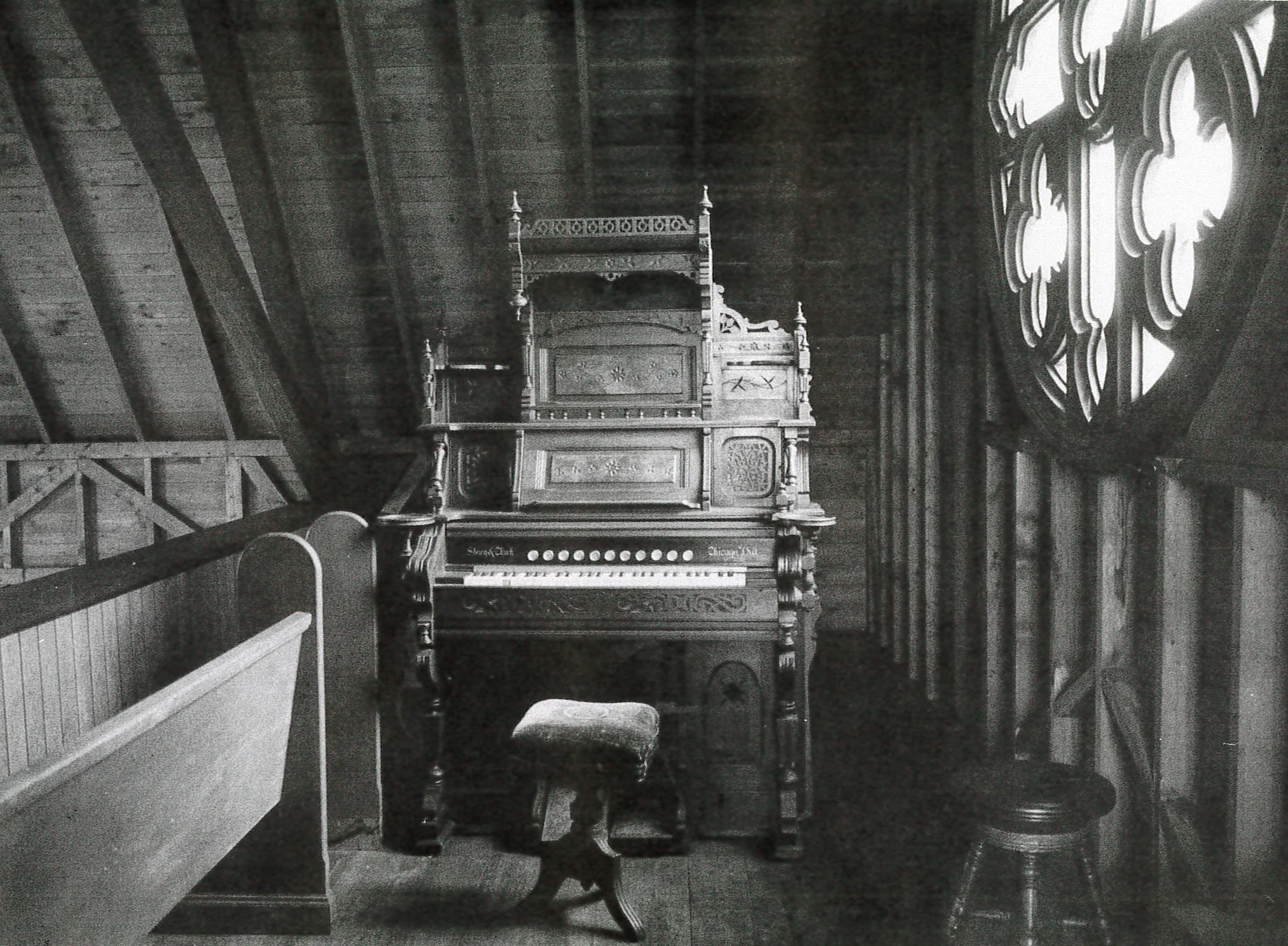 Story and Clark Organ in the North Haven Catholic Church Photo Courtesy of Eleanor Motley Richardson, Hurricane Island: The Town That Disappeared