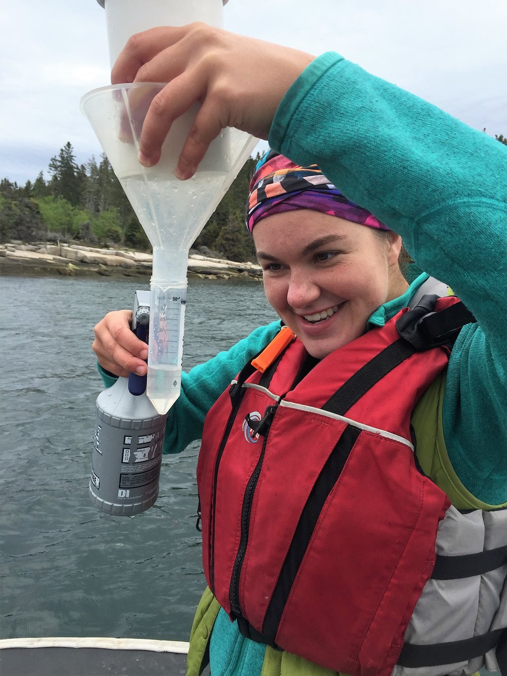 Taking our first phytoplankton sample of the season at our aquaculture site