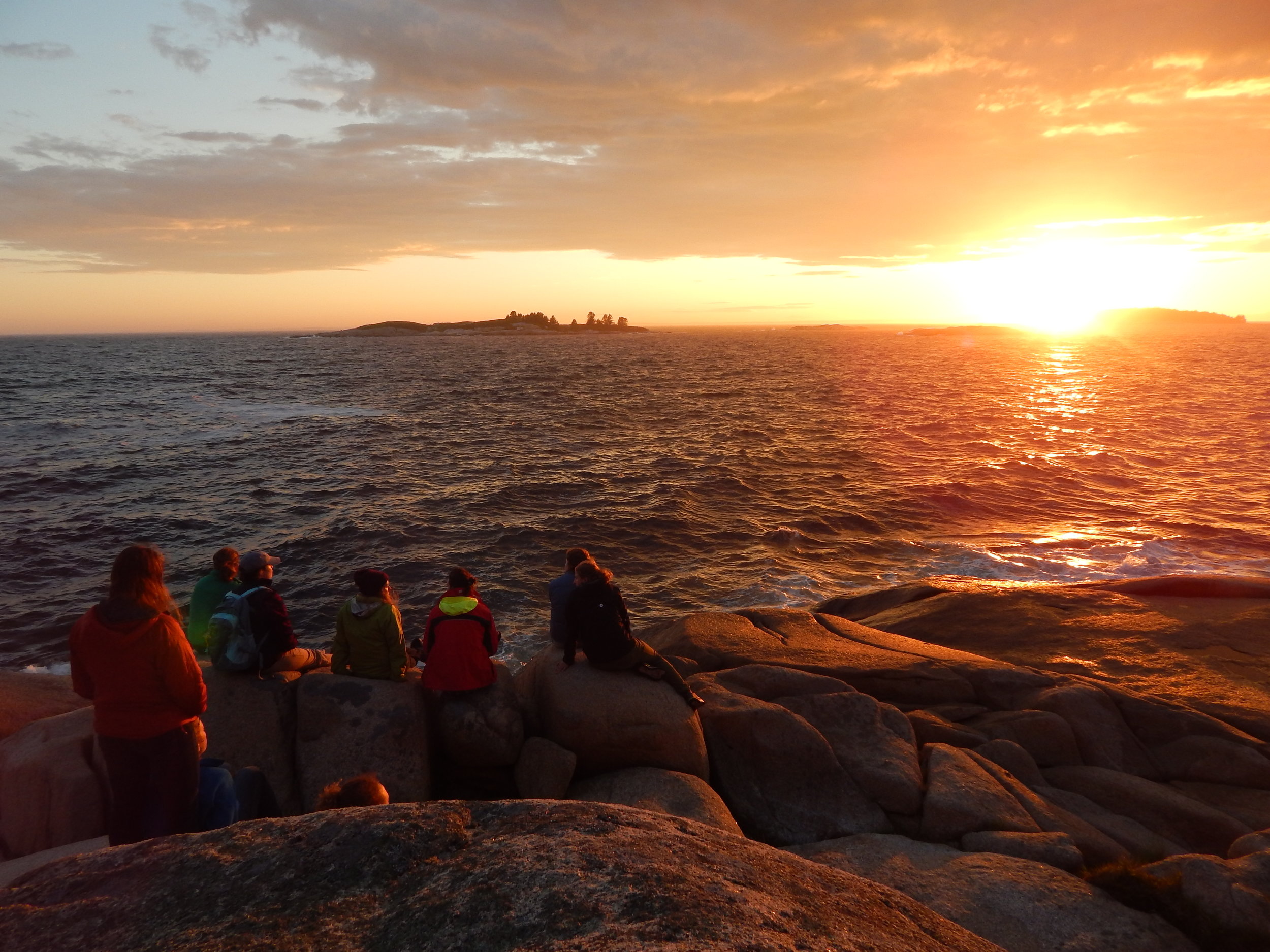 We came out to the island in an incredible thick fog, enjoyed some incredible sunsets midweek, and then the sun swiftly slipped into fog again by Friday. The sun shines on its own schedule.