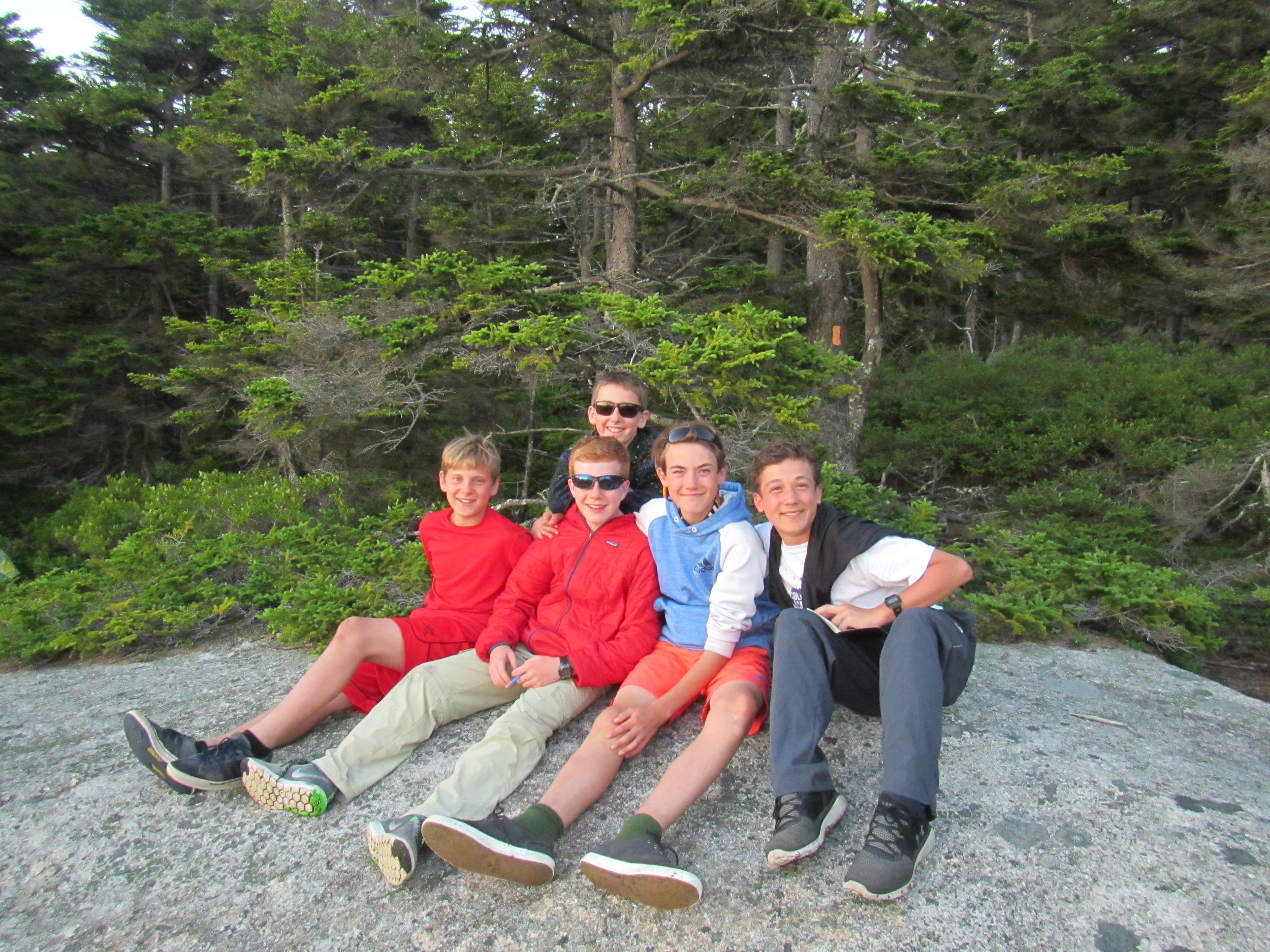 Penobscot Bay boys on Sunset Rock