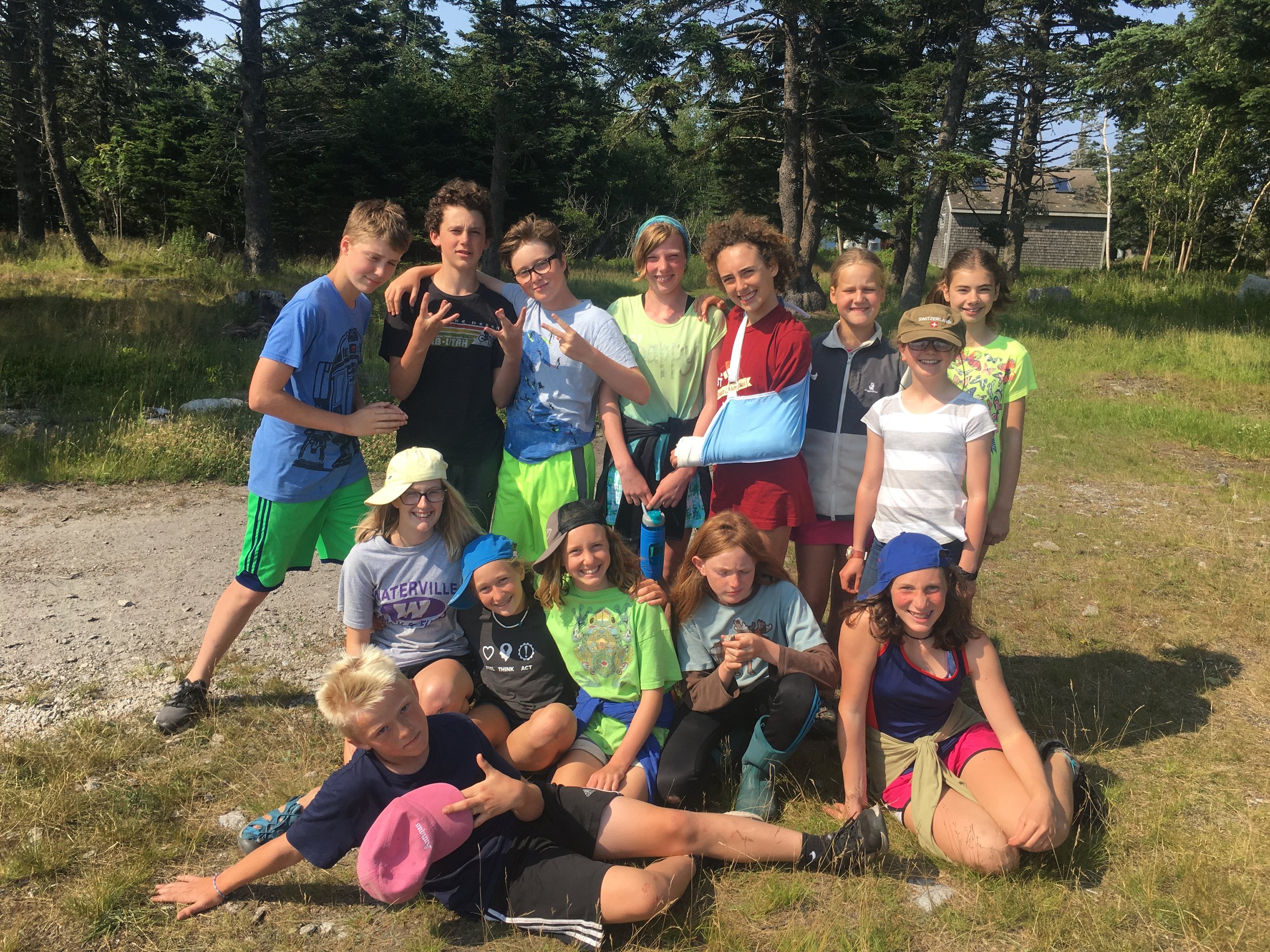 Middle school marine biology striking their poses!