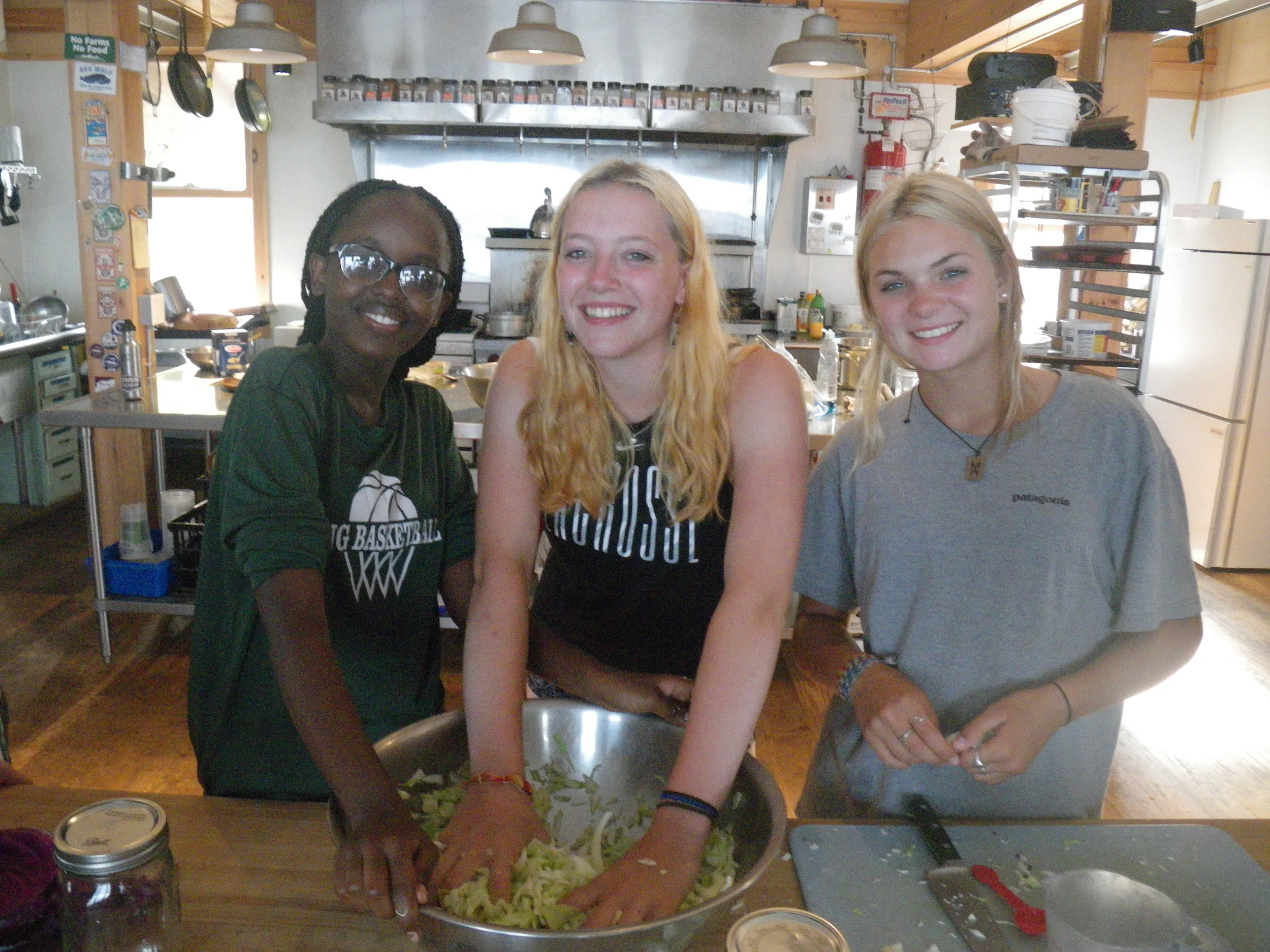 Moving about the kitchen cooking for community