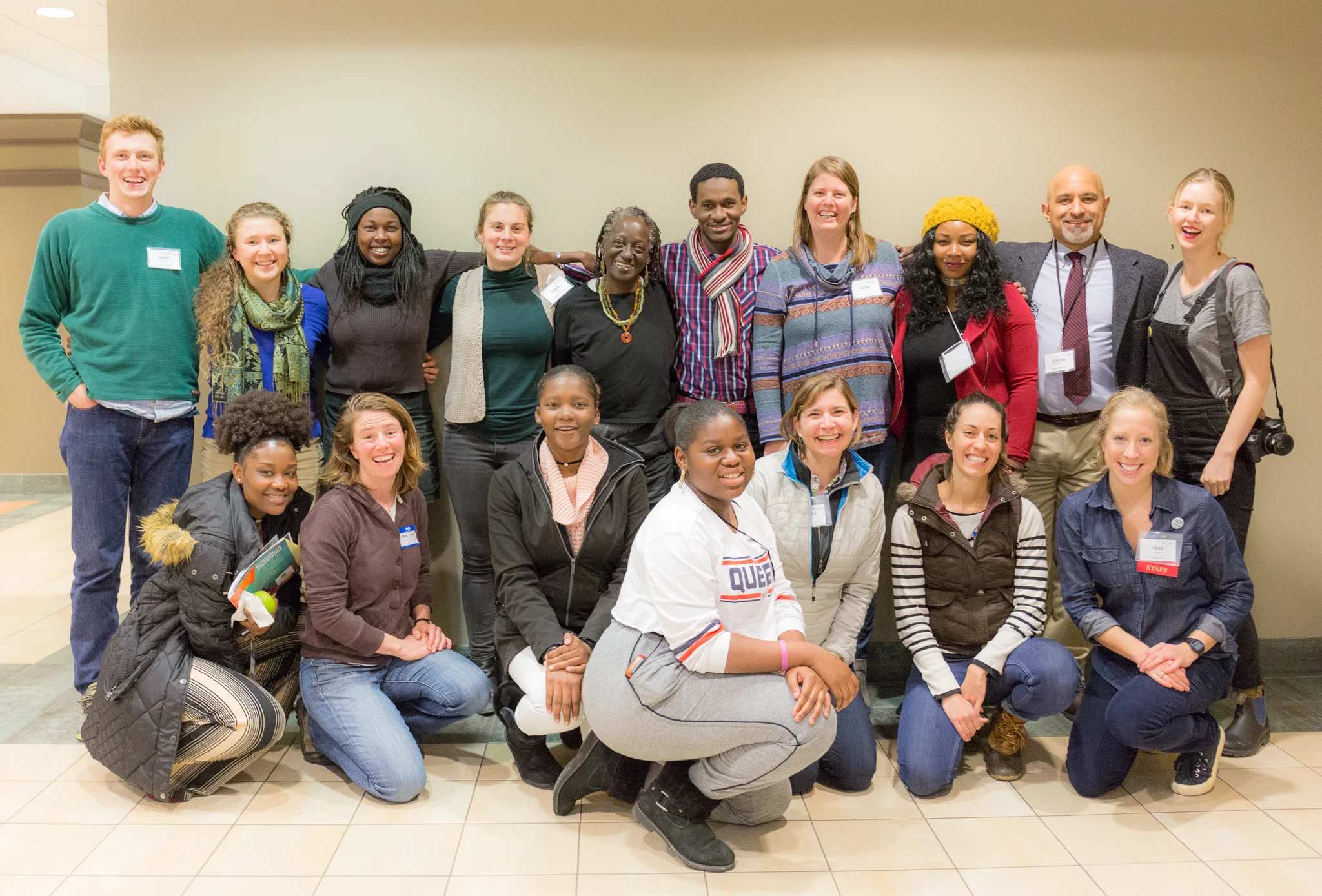 Teddy (back left), Robin (back row, fourth from left), and Maine Changemakers pause for a photo-op at the conference. Photo courtesy of Future Focus Media Co-op .