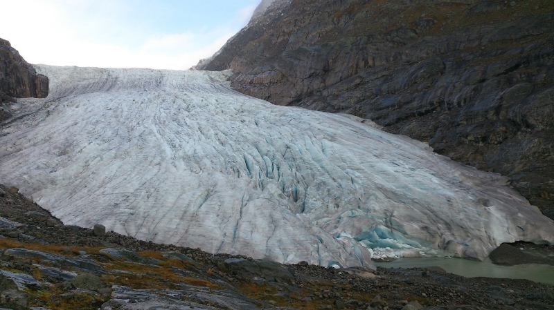 Haugabreen oktober 2014. Foto: Pål Gran Kielland.