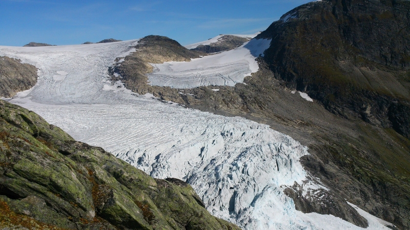 Brefallet til Bøyabreen september 2014. Foto: Pål Gran Kielland.