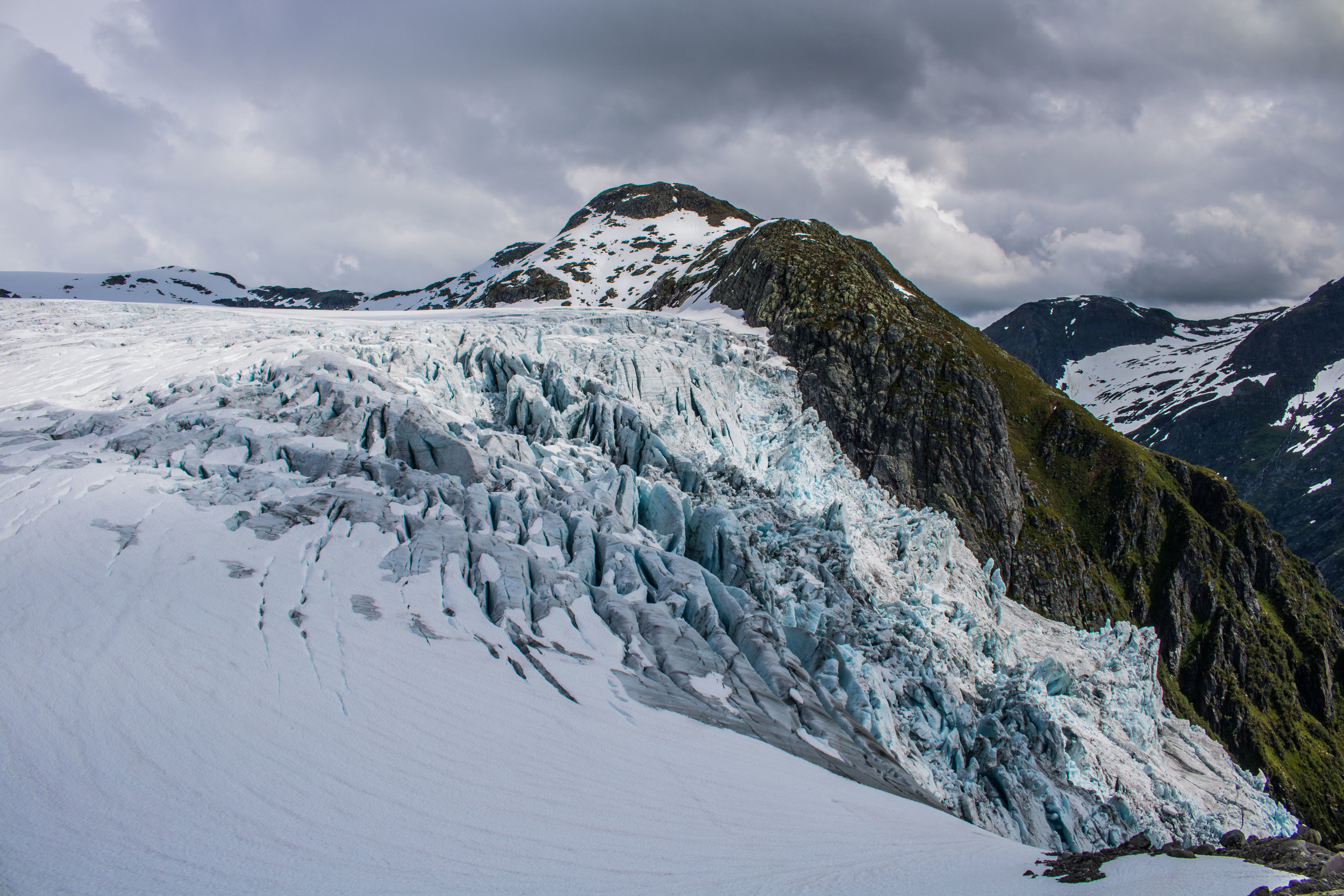 Supphellebreen (Flatbreen) 29. juni 2016. Foto: Pål Gran Kielland, Norsk Bremuseum.