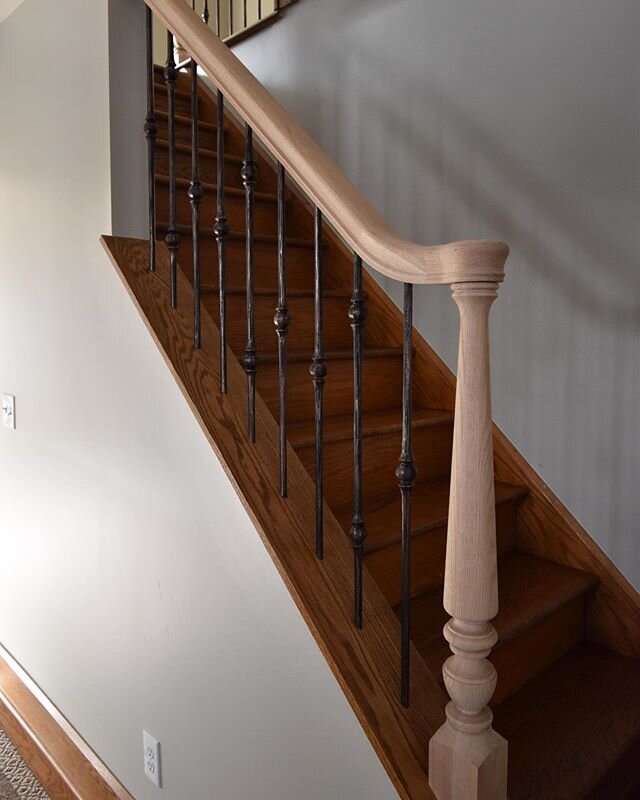 Loving the look of this banister in one of our additions! It&rsquo;s all in the details. #columbusohio #homeaddition #homeremodel #generalcontracting #r4rgc