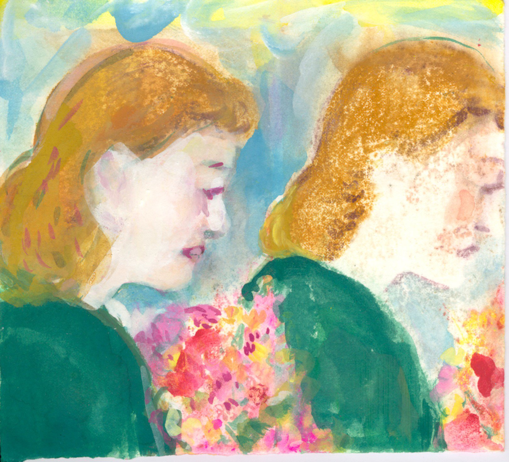 “Bouquet Twice: 7.5 x 8” Gouache on Paper 2020