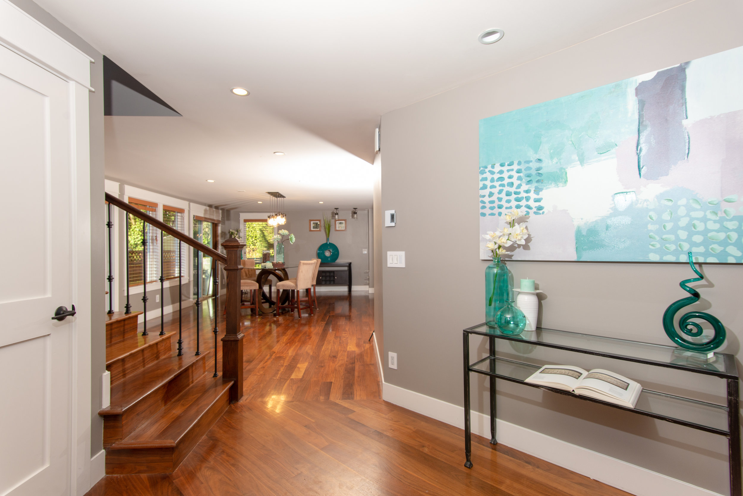  View from main entry looking in toward dining room and main floor patio. 