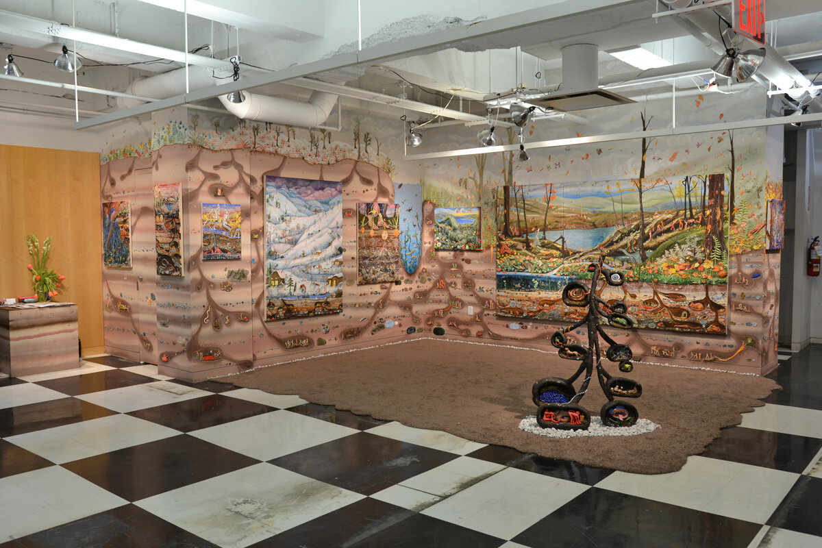 Installation view from “BURROWED” at Field Projects, 2020, New York, New York. 