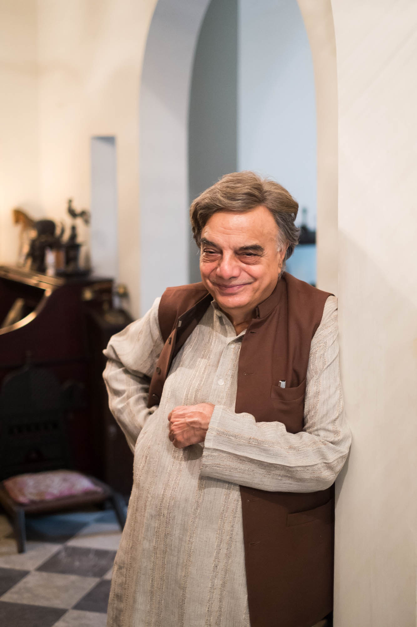  Nayyar Ali Dada poses for a portrait in his Lahore house. 