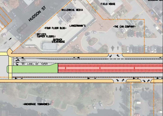 Red Line plans with buffered bike lanes