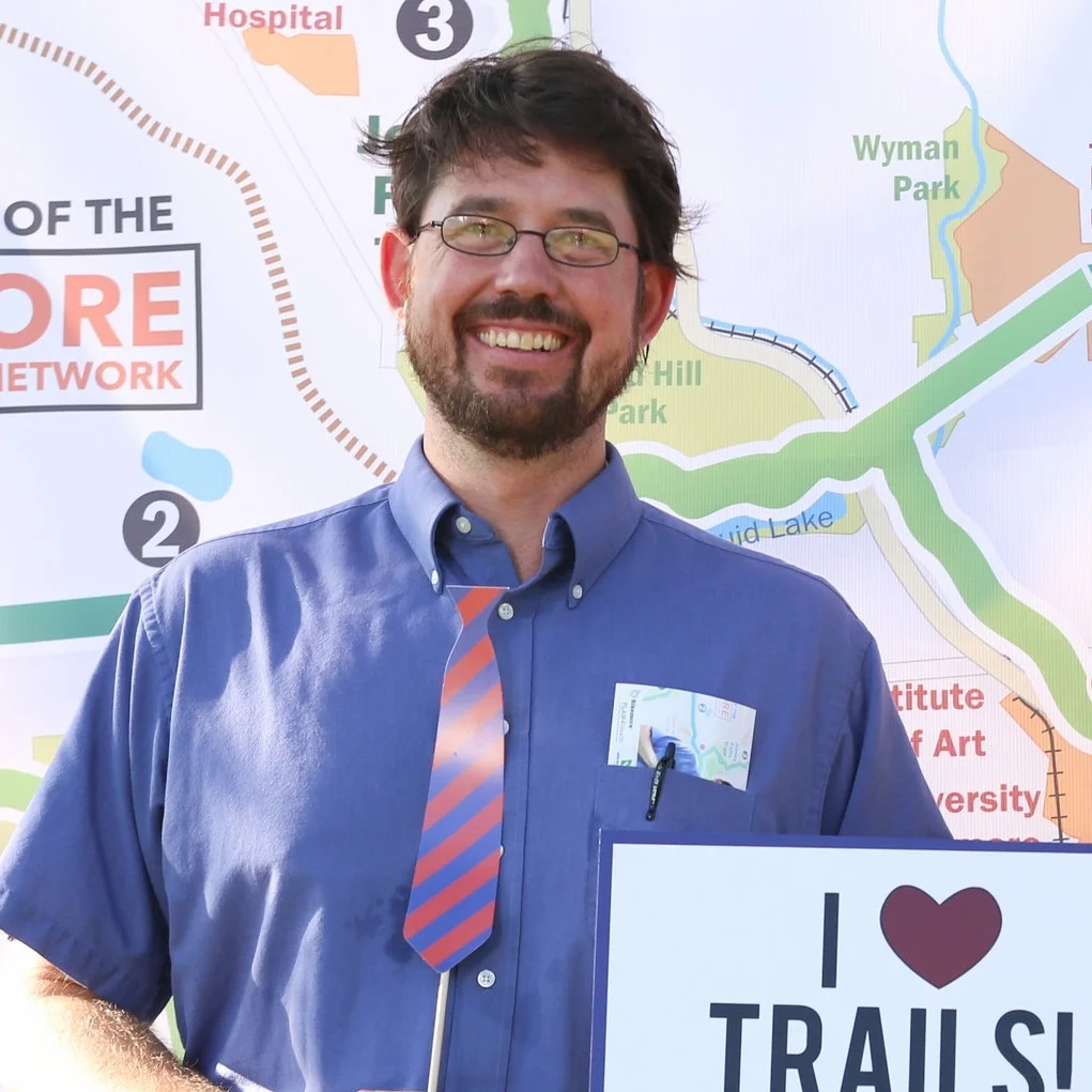JIM BROWN Rails-to-Trails Conservancy Jim is a native Baltimorean, bike commuter, and recreational rider. He is excited to work with Bikemore to make cycling a viable, fun and dignified mode of transportation and recreation for all of Baltimore’s residents. Jim works as Manager of Trail Development at the Rails-to-Trails Conservancy and he holds a Masters Degree in landscape architecture from Morgan State University. His prior experience in Baltimore is in the fields of environmental education, city parks, and trails programming.
