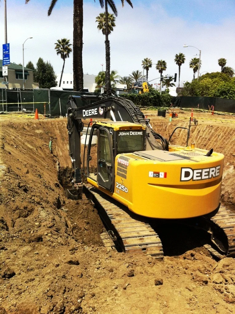Digging out the vault for the water feature at the Ocean Avenue entrance