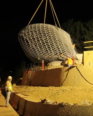 Installing one of the overlooks at night