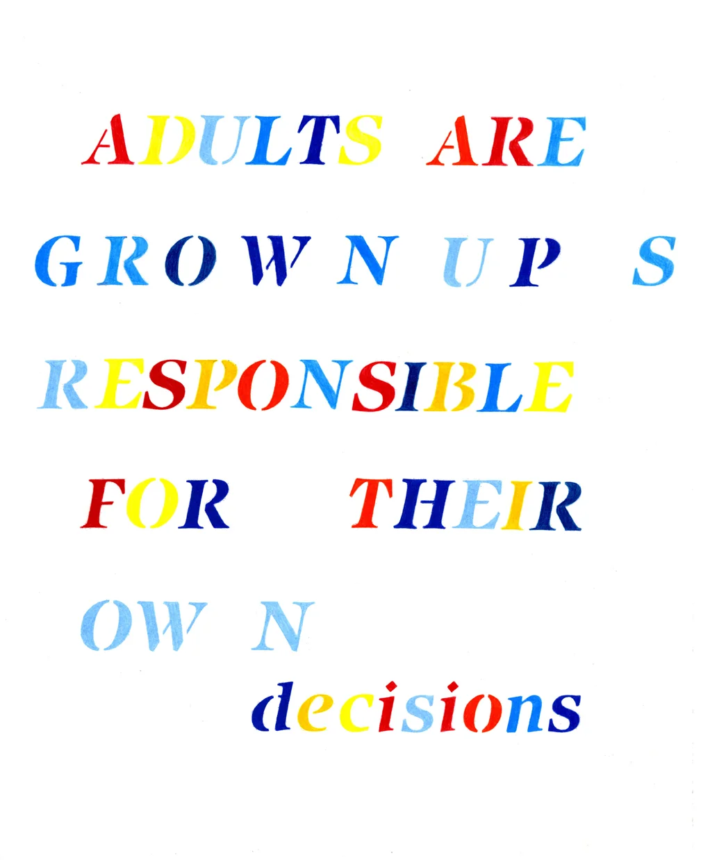 Adults Are Grownups, colored pencil on paper, 2010