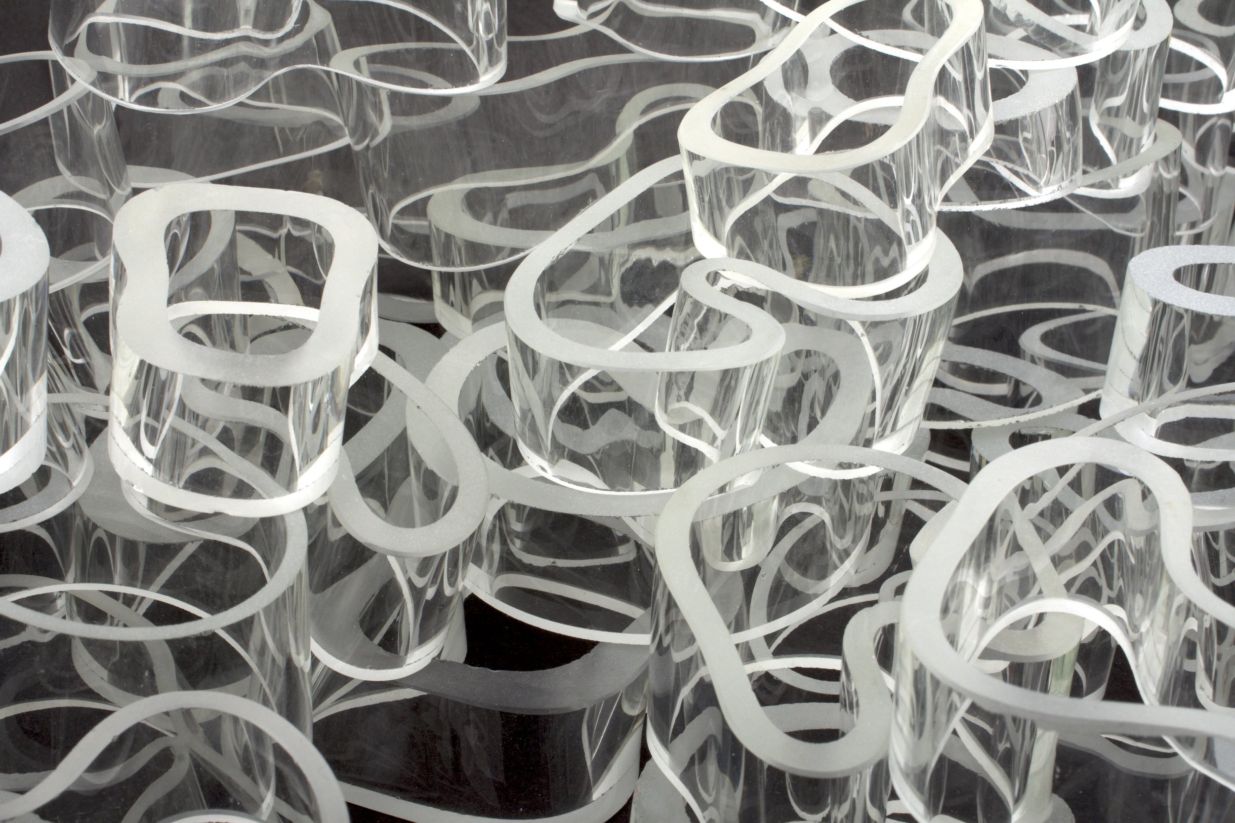  Detail of “Line Study, Water”, 2024, glass, $3500. 