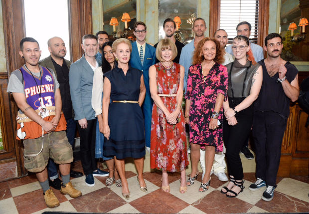 the CFDA Vogue Fashion Fund 2015 finalists with some board members. image via Fashionista.com
