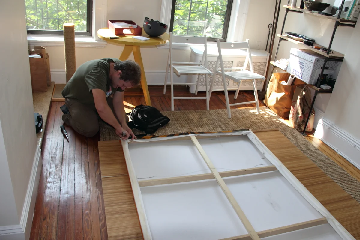 Vintage fabric display