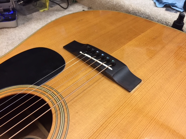Ebony bridge acoustic repair