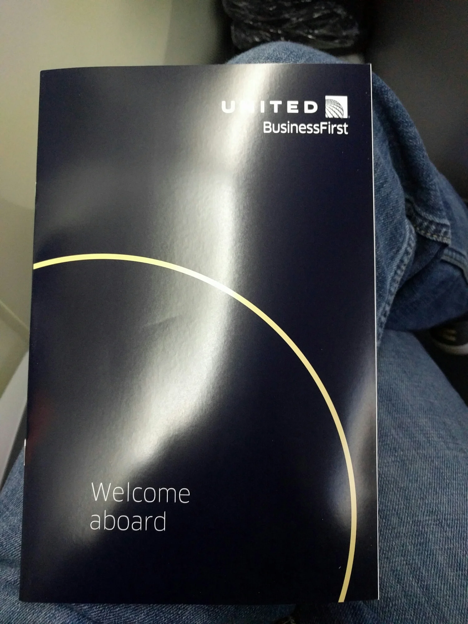On board the 787-8, checking out the dinner menu