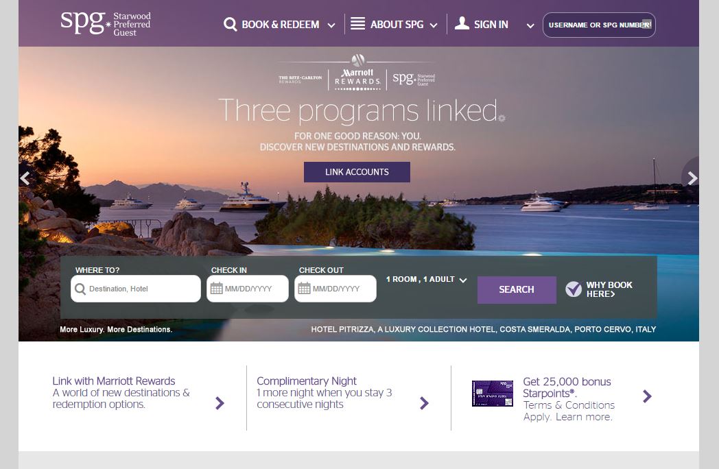 Link Marriott Rewards on SPG Website