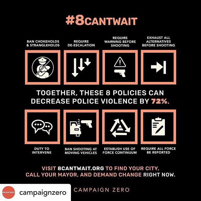 Ways to help reduce police brutality, by @campaignzero #8cantwait