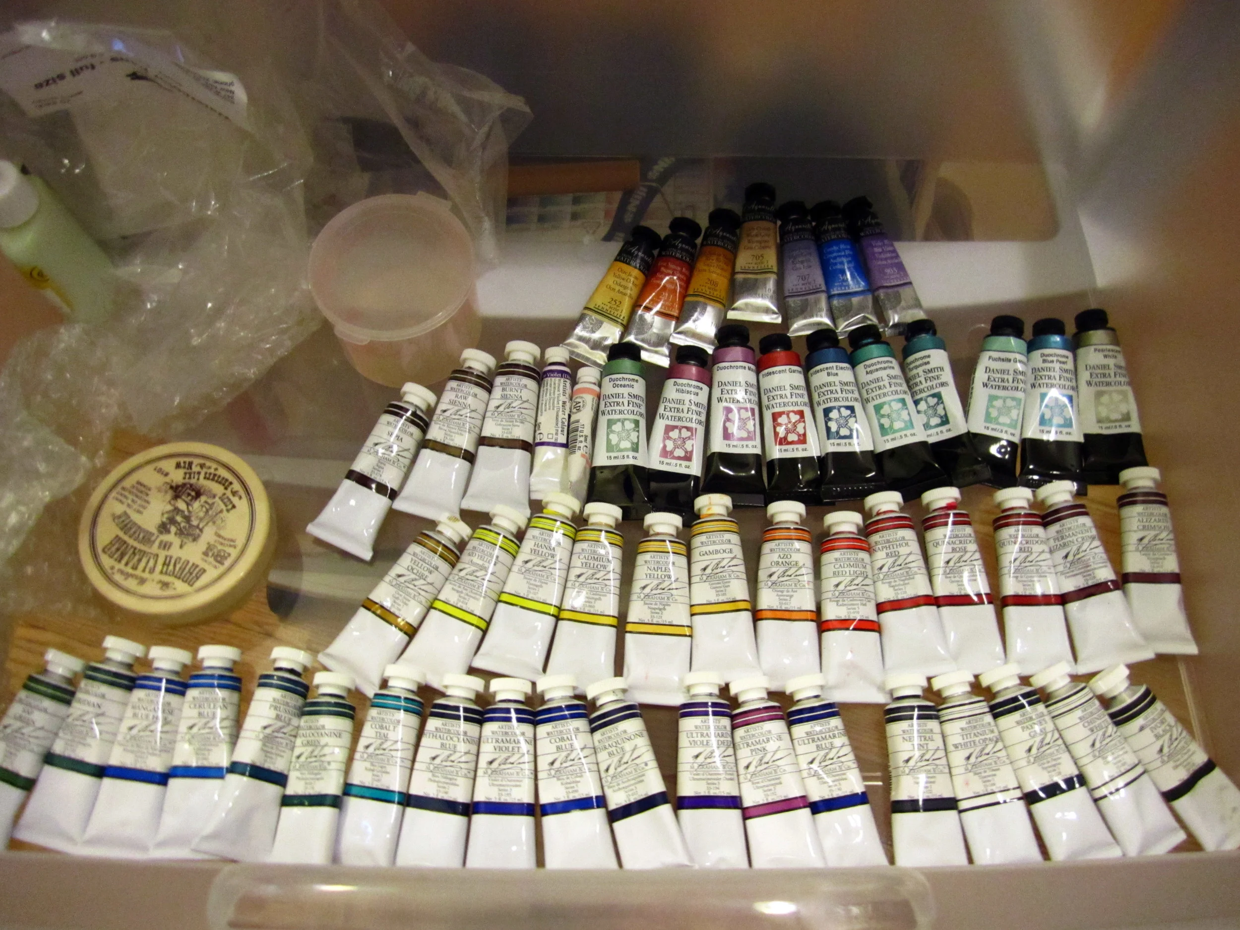 My hoard of watercolors. I obviously have a color addiction.