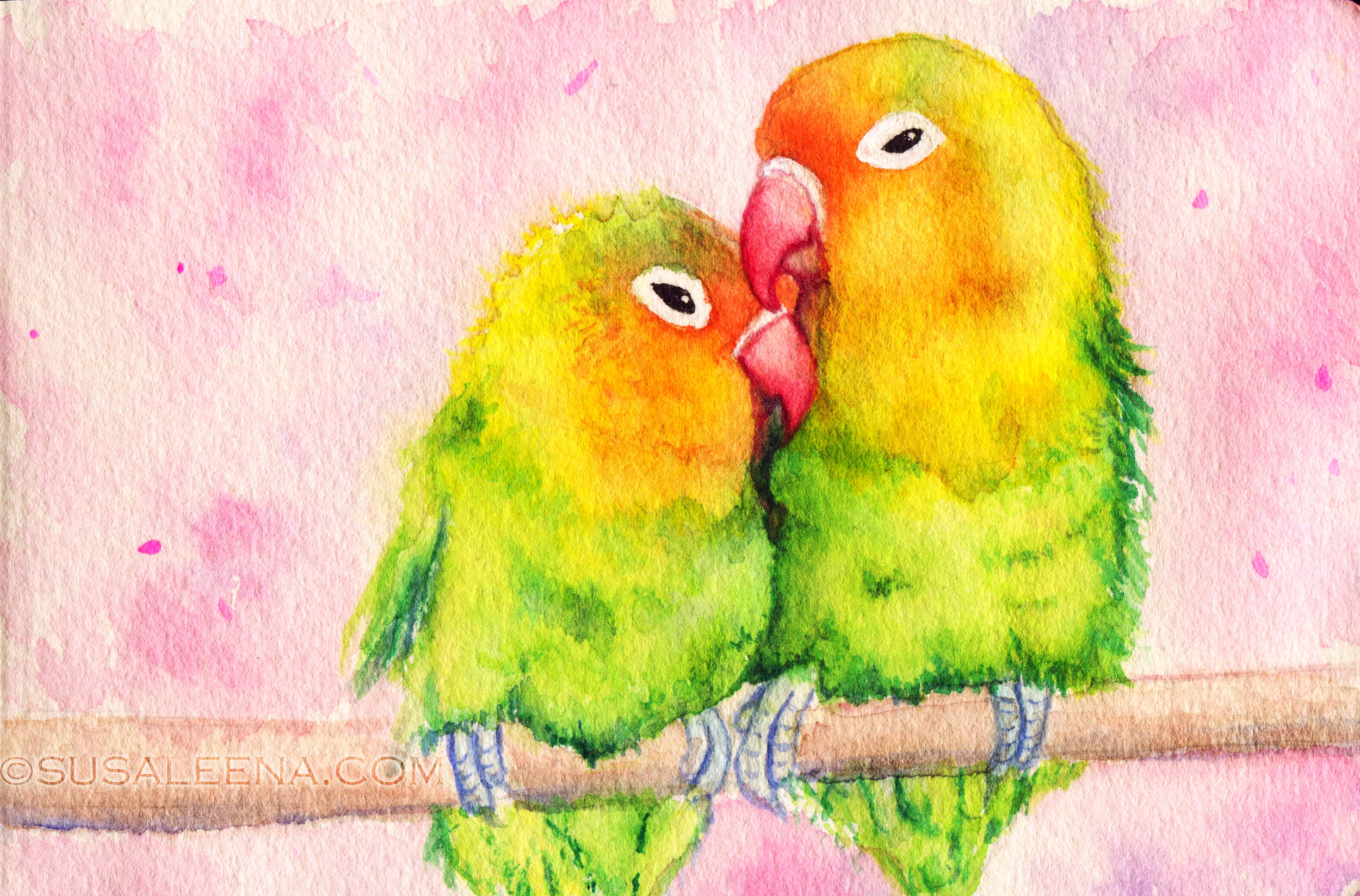 Closeup of the Lovebirds Sketch