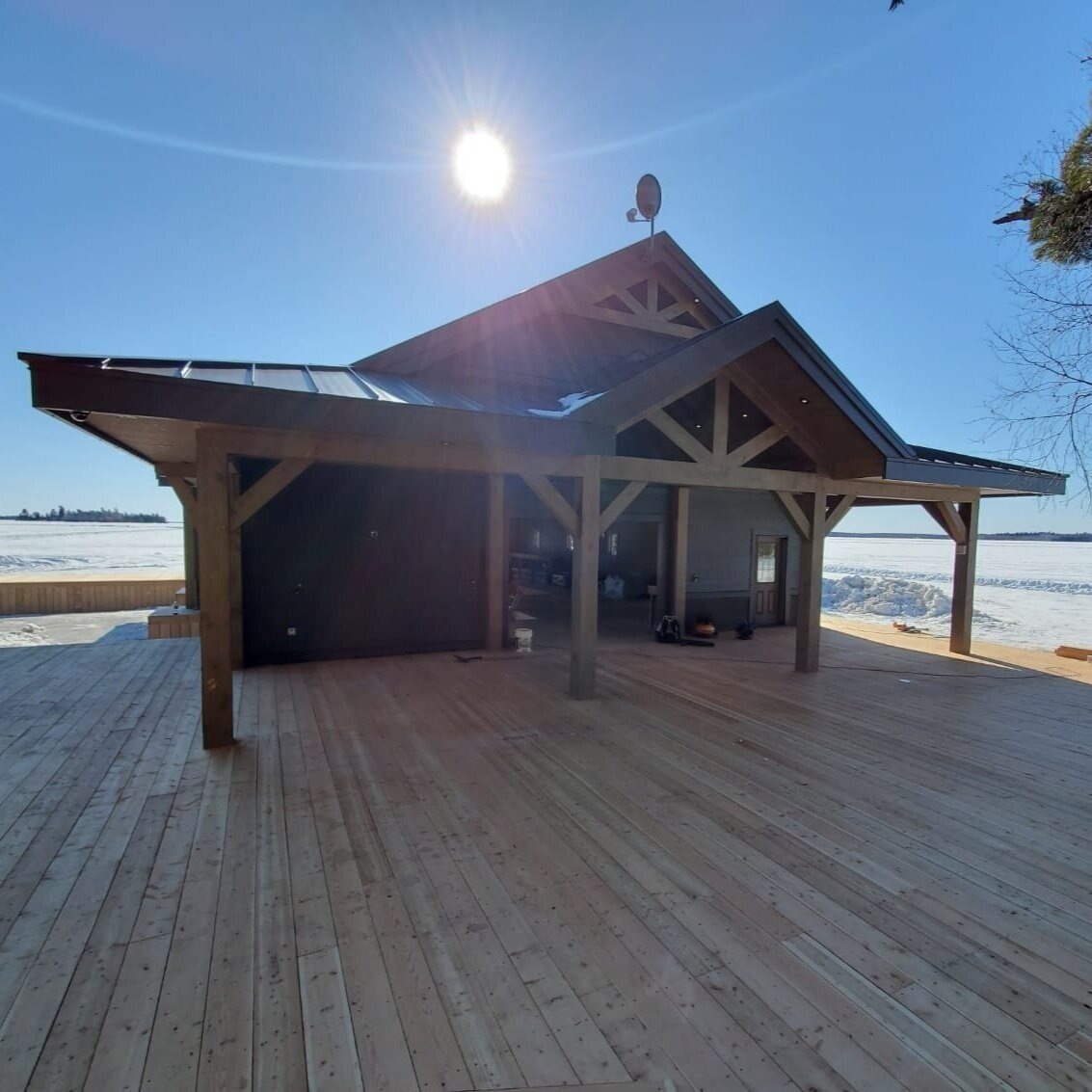 boathouse dock custom timber timberframe cottage