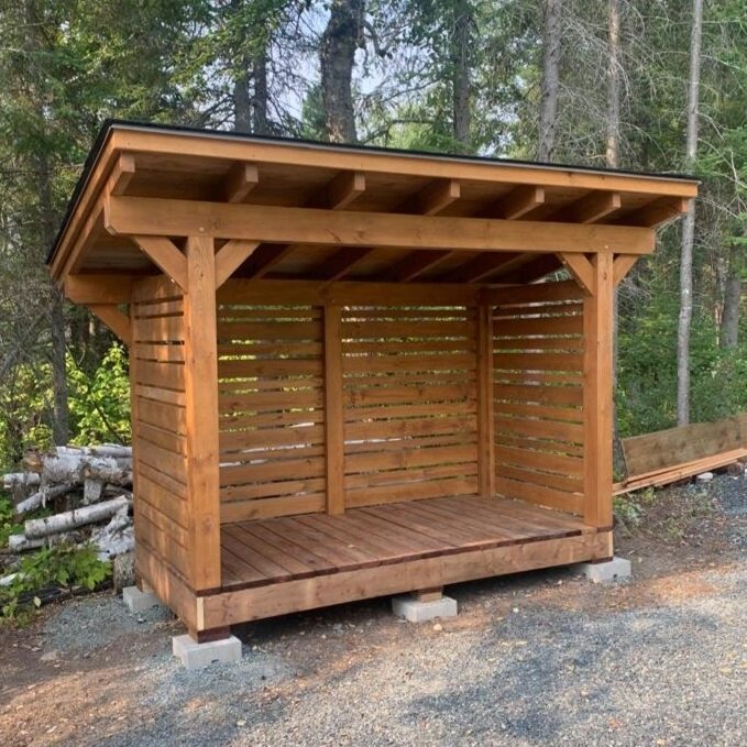 custom timber wood storage woodshed