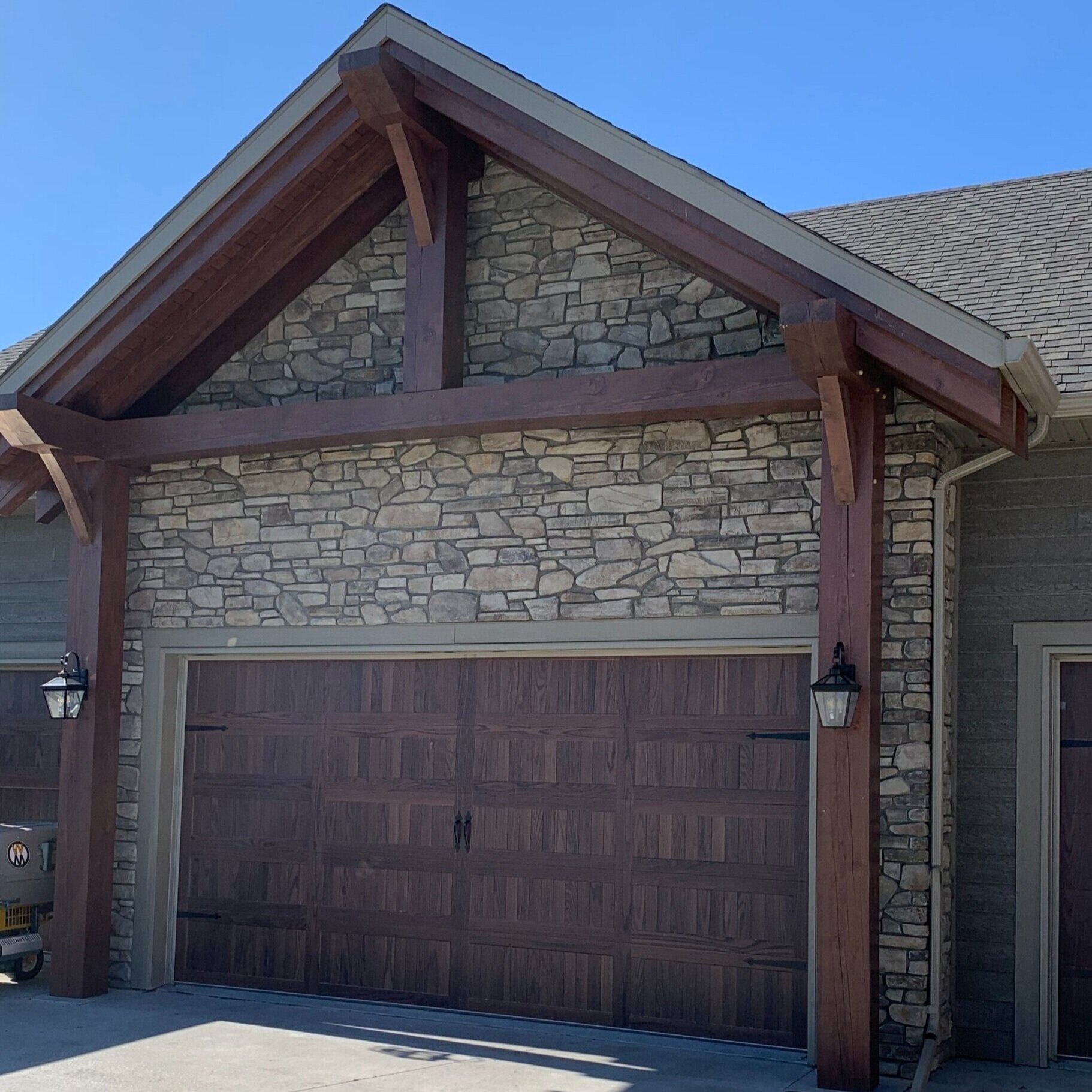 custom timber timberframe gable exterior accent