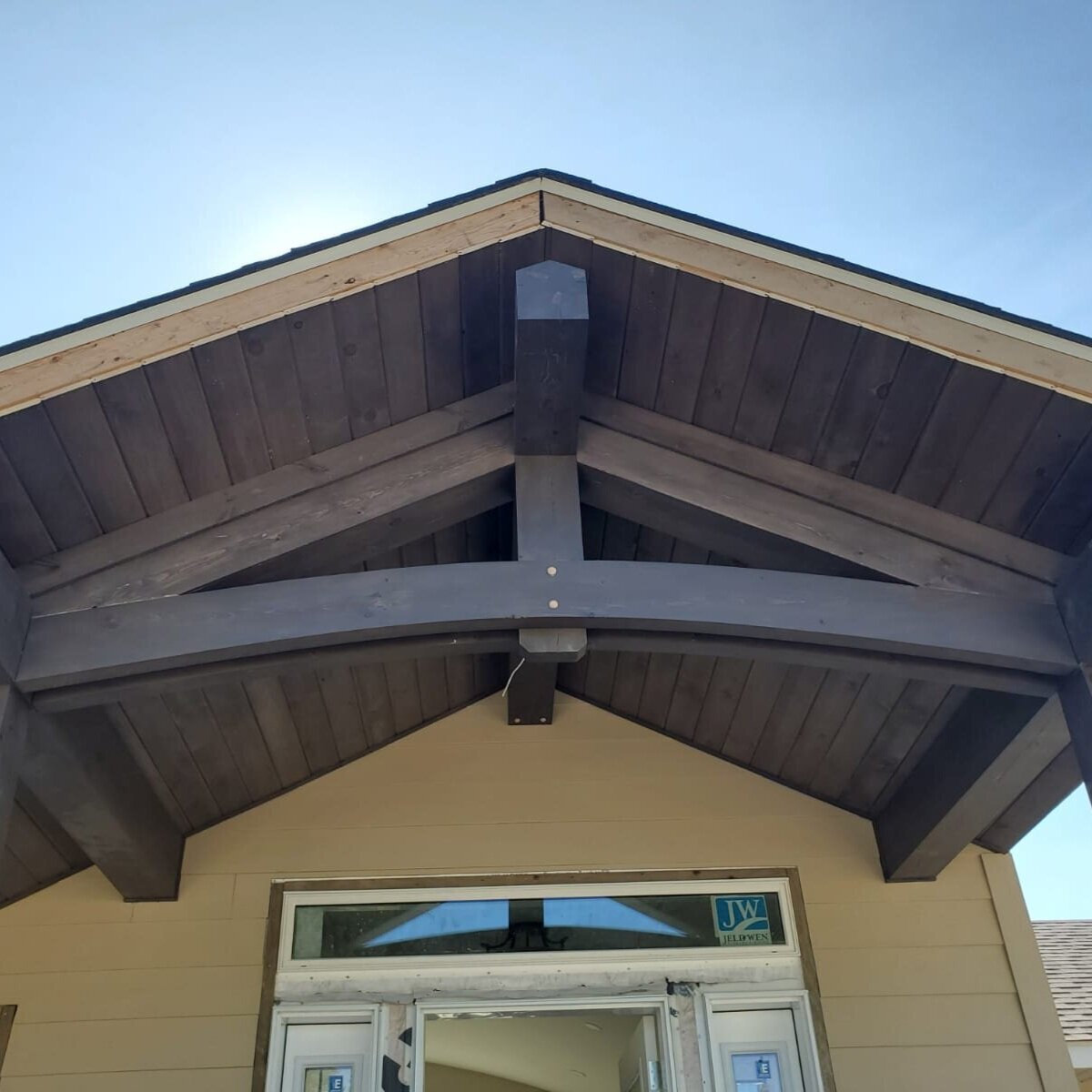 custom timber timberframe soffits gable exterior accent