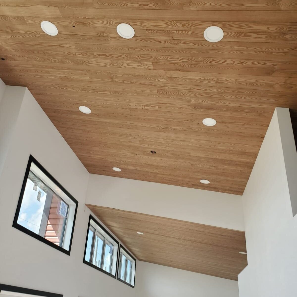 custom timber wood ceiling ash vaulted