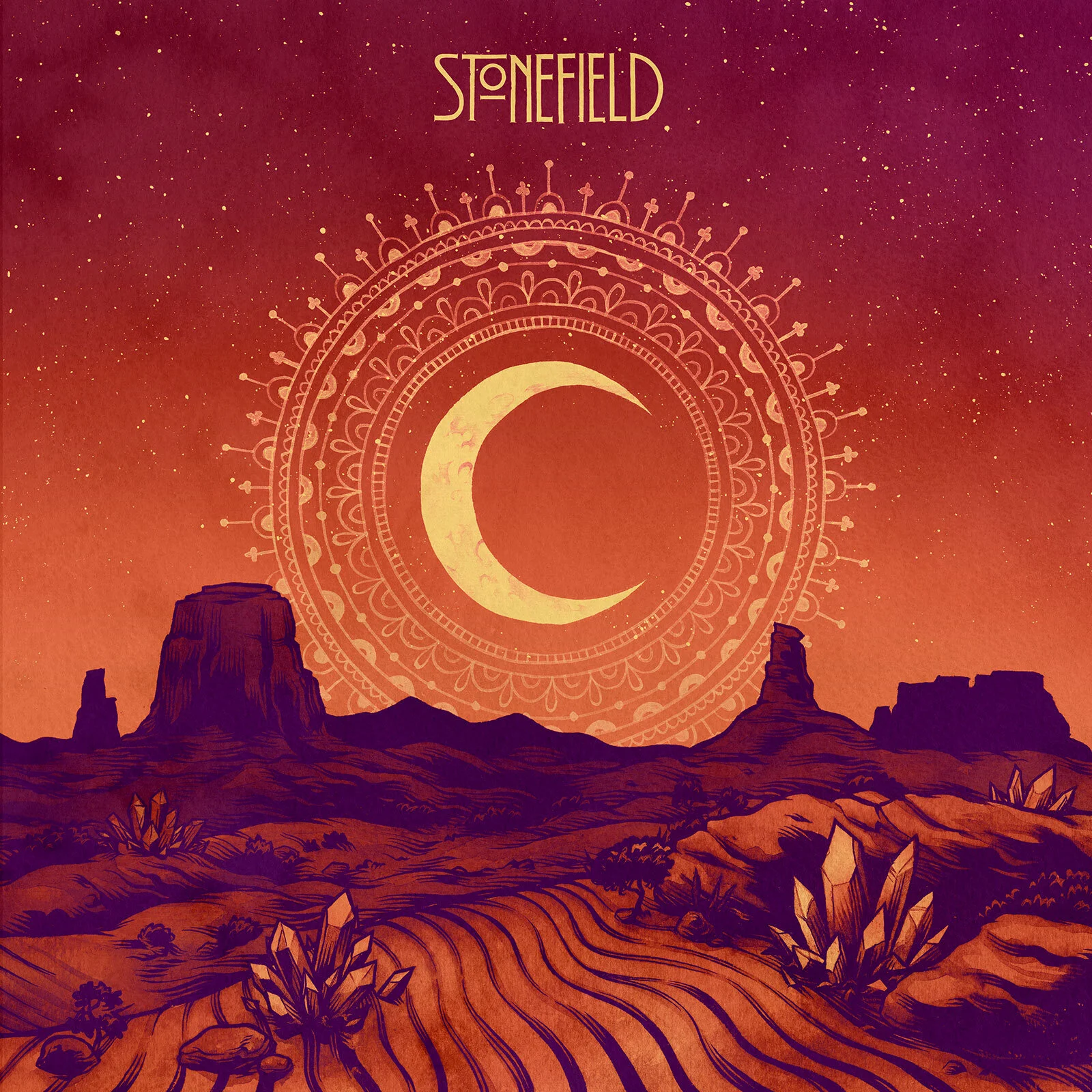 Cover illustration for Stonefield's 2013 self-titled LP