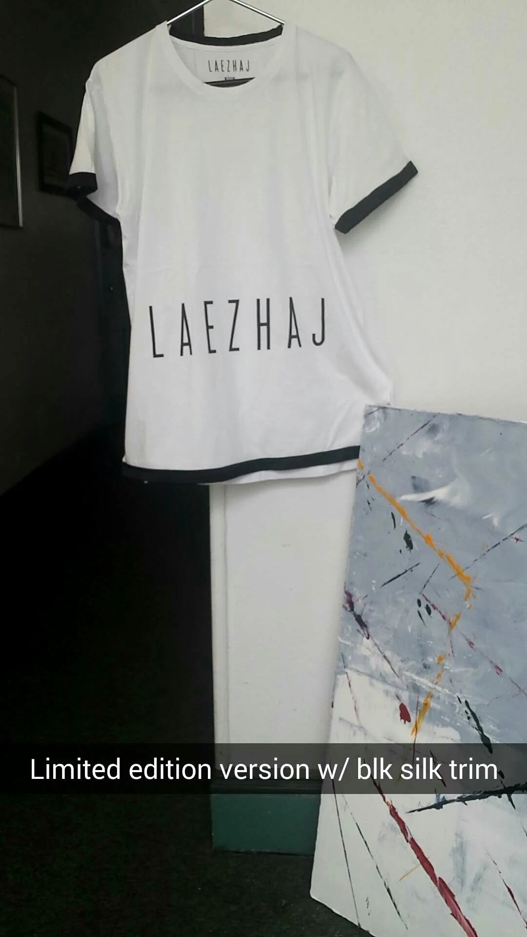 LAEZHAJ  unisex tee silk trim