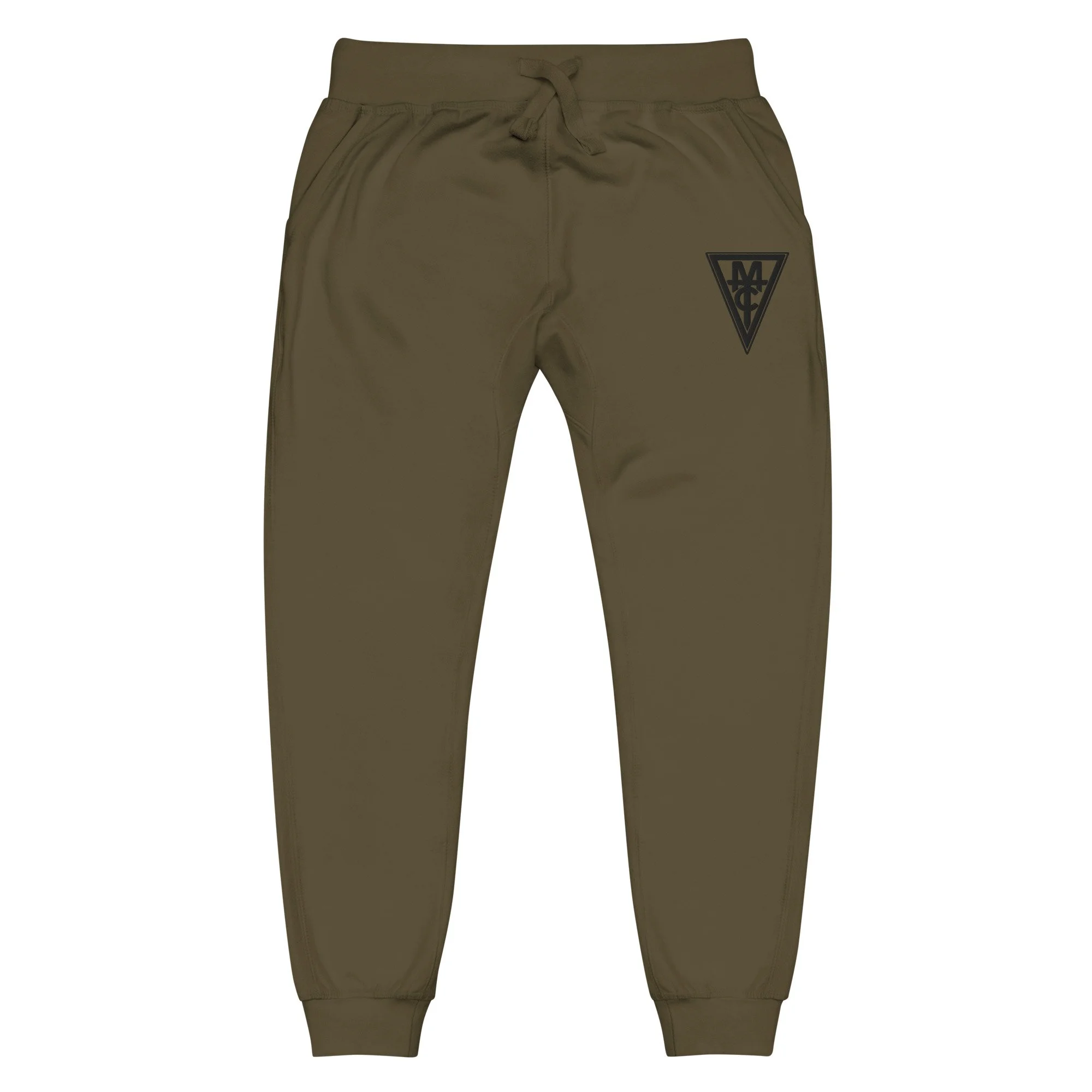unisex-fleece-sweatpants-military-green-front-691bd0a7856bc.jpg