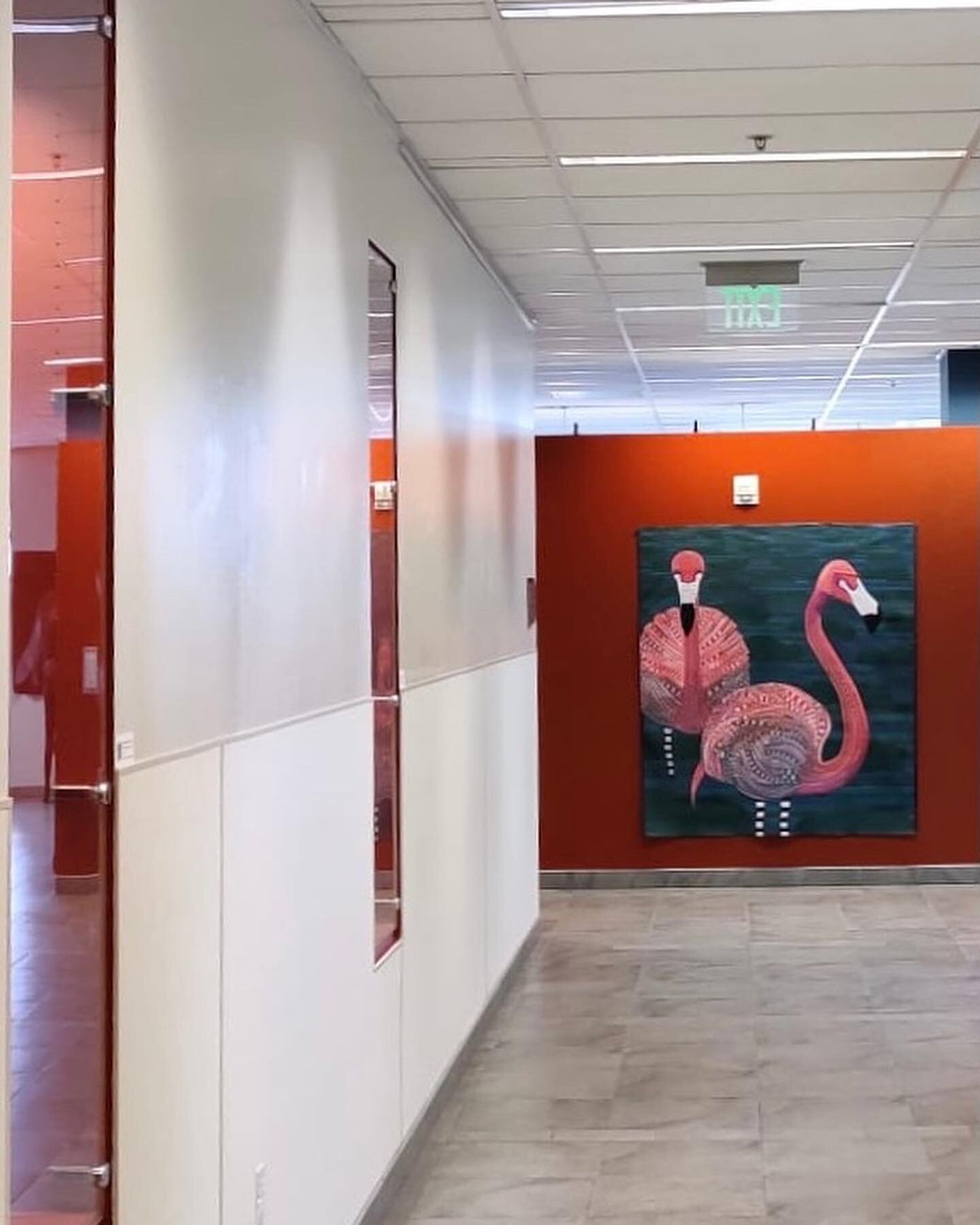 Art Instillation - my new exhibition -&ldquo;Land | Sea | Air&rdquo; #paloalto #californiaartist #californiaart #flamingo #flamingoart #jccpaloalto #oshmanfamilyjcc