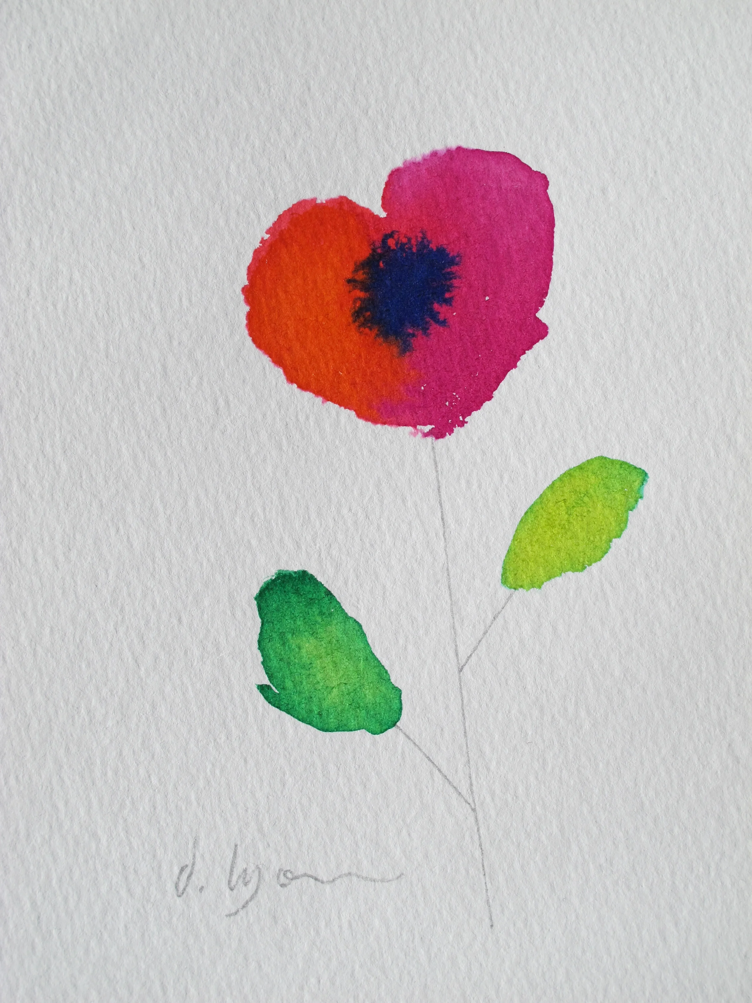 Ink Flowers - Series 1 - No. 3 - Original with mount