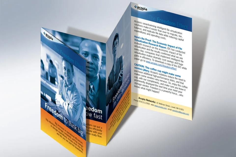 Freedom Flyer explaining Acopia's customer value