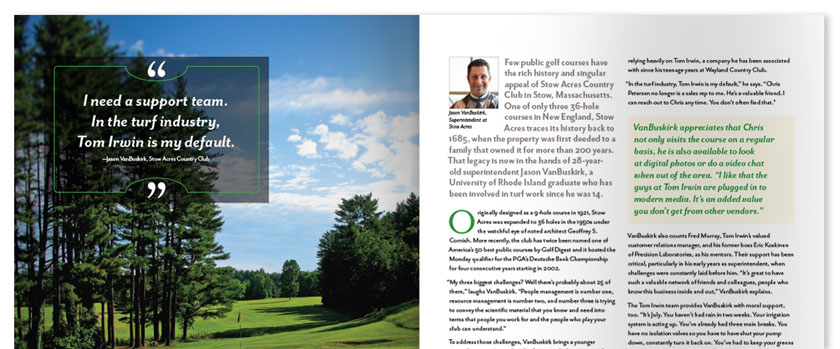 Partial spread from the 54 page Tom Irwin Portfolio