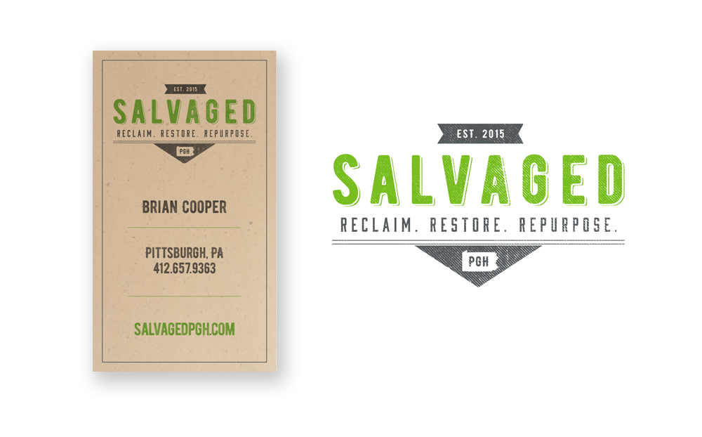 The final mark and business card mockup design.