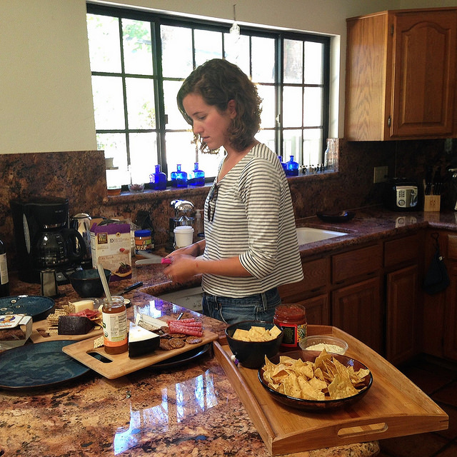 Our gluten and lactose-free lady working her culinary magic.
