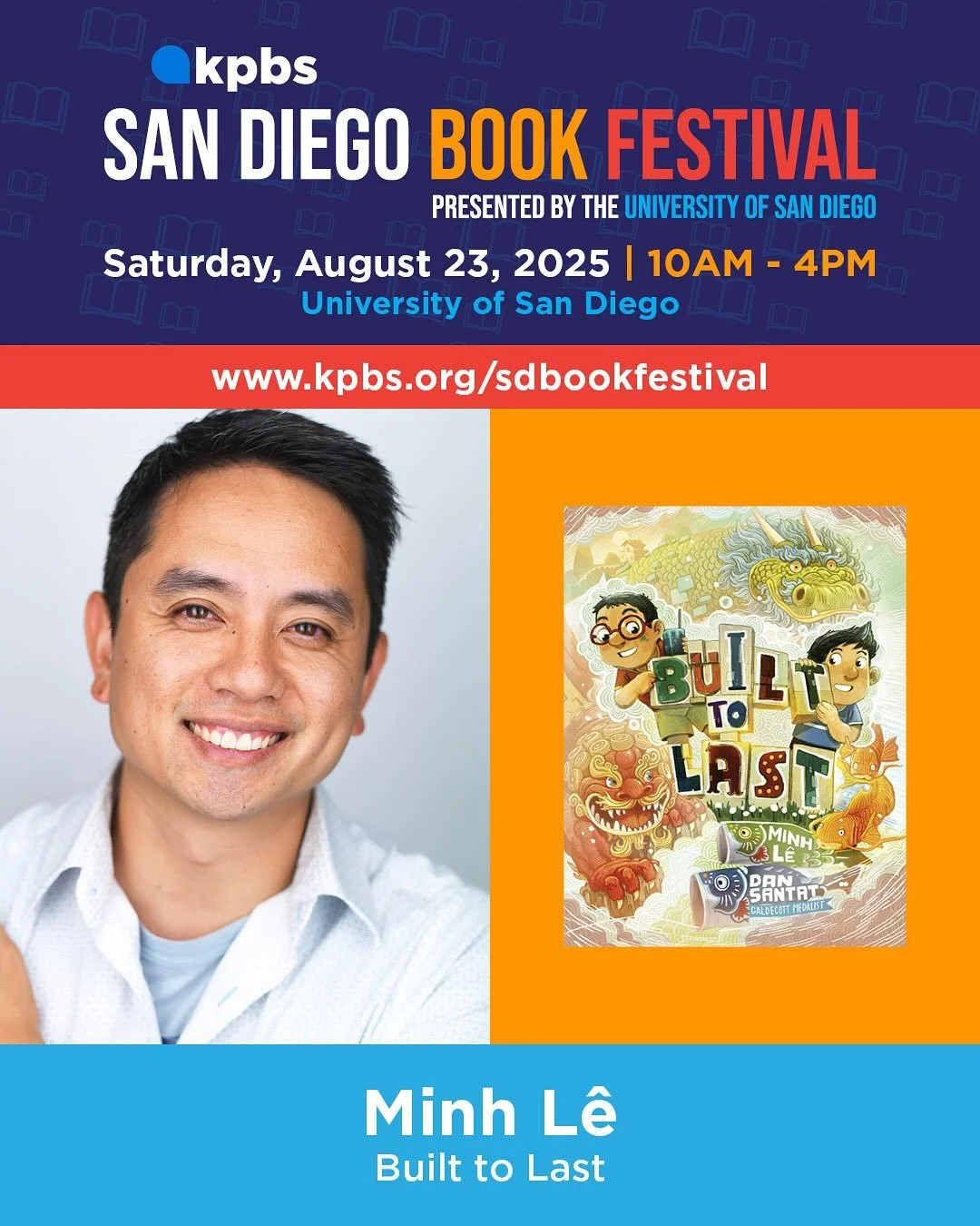 Honored (especially these days) to be part of the inaugural @KPBS San Diego Book Festival happening August 23!

Come check out the amazing lineup of authors, publishers, independent booksellers and community voices &mdash; all celebrating the power o