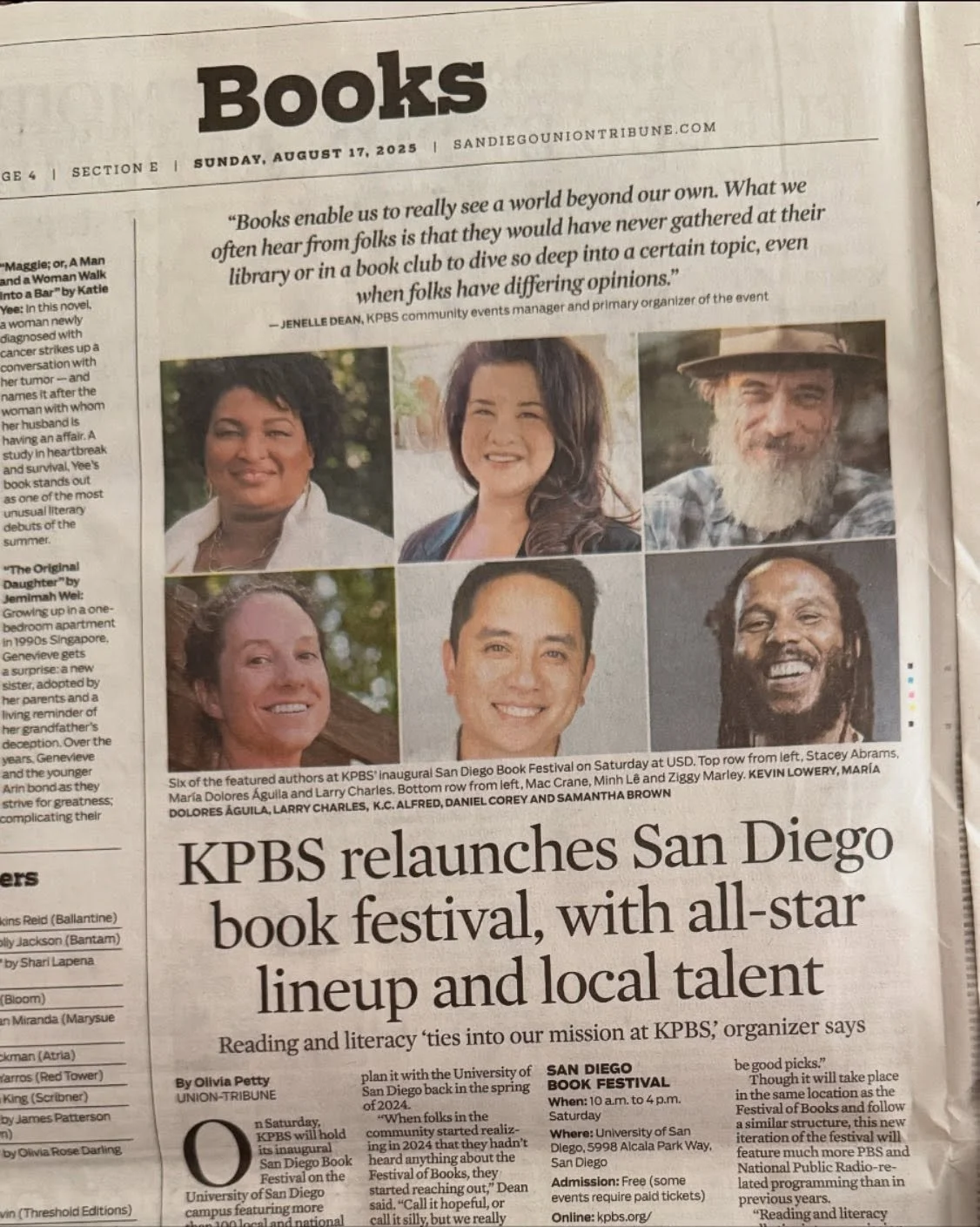 This Saturday, come out to the University of San Diego for the inaugural @KPBS San Diego Book Festival!

I&rsquo;ll be on the Youth Stage at 2:40 and there will be so many amazing authors throughout the day. ❤️ Here are all the details: 

🗓️ Saturda
