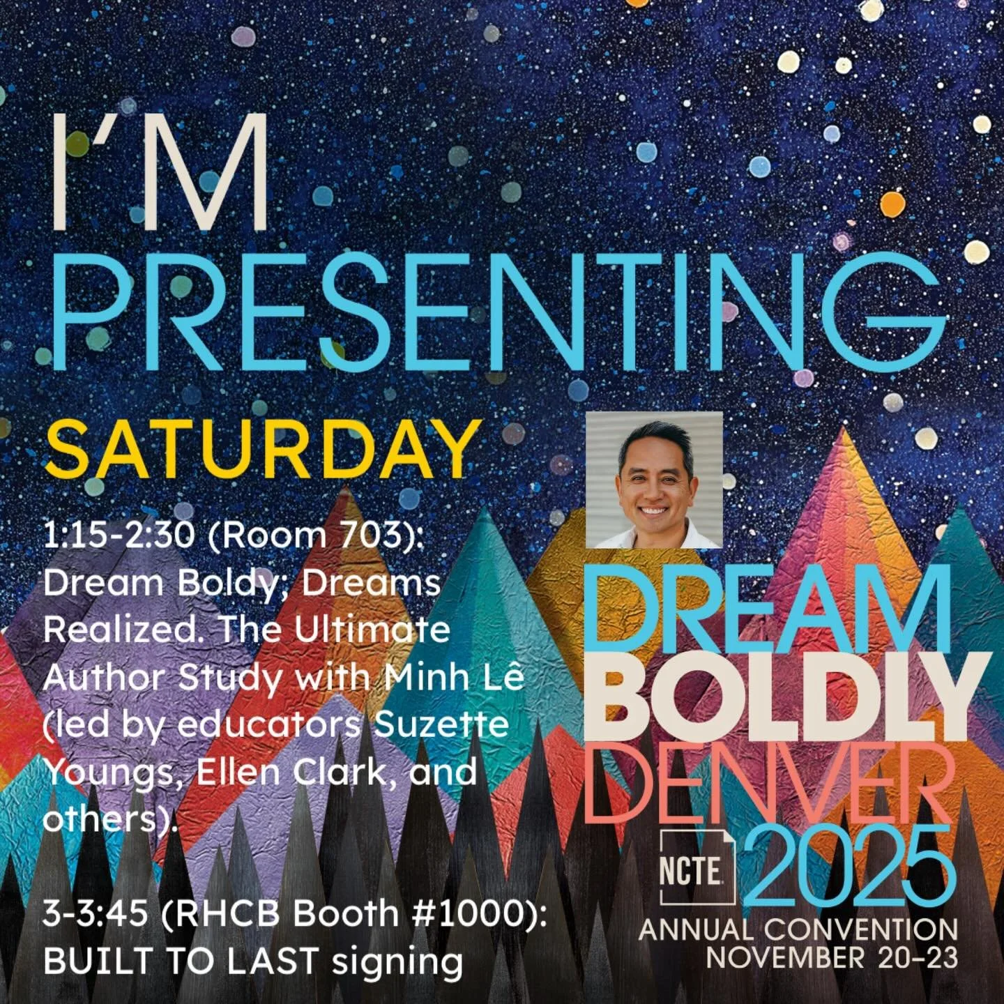 So honored (and surprised) that @suzetteyoungs &amp; @ellenclark714 proposed this NCTE session for an author study focusing on the books I&rsquo;ve written. It still feels like a dream to have ONE book on the shelf&mdash;so seeing all the amazing thi