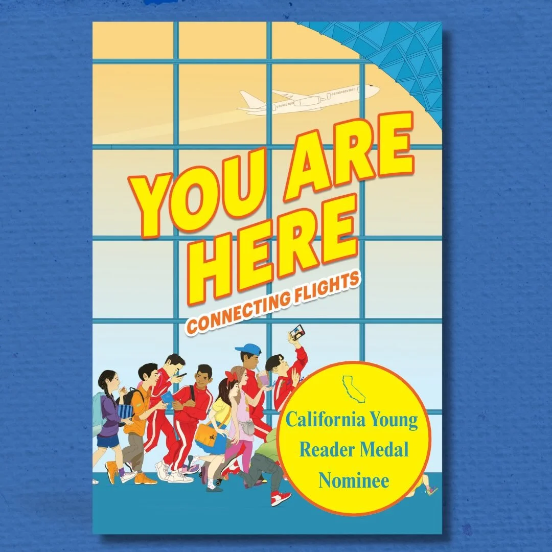 Congrats to Team YOU ARE HERE for being nominated for the CA Young Reader Medal! 🥳 Living in CA, I love that the @cyrmaward means that students all over the state will be reading these stories! ✈️ ❤️ @elloecho @parklindasue @allidabooks @harperkids