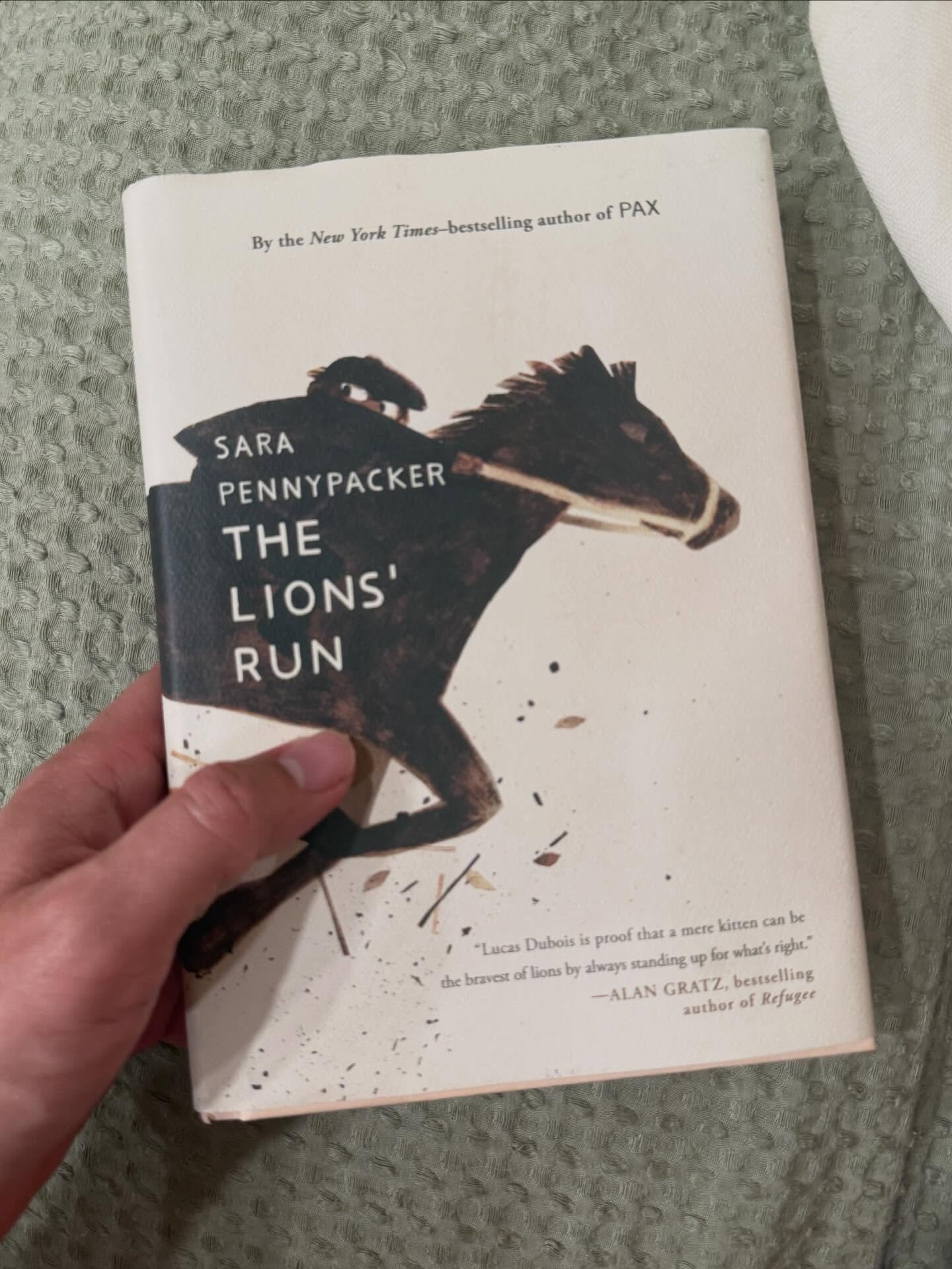 This was EXACTLY the book I needed to read right now. Thank you and congratulations on this tour-de-force, @sarapennypacker! THE LION&rsquo;S RUN @mackidsbooks