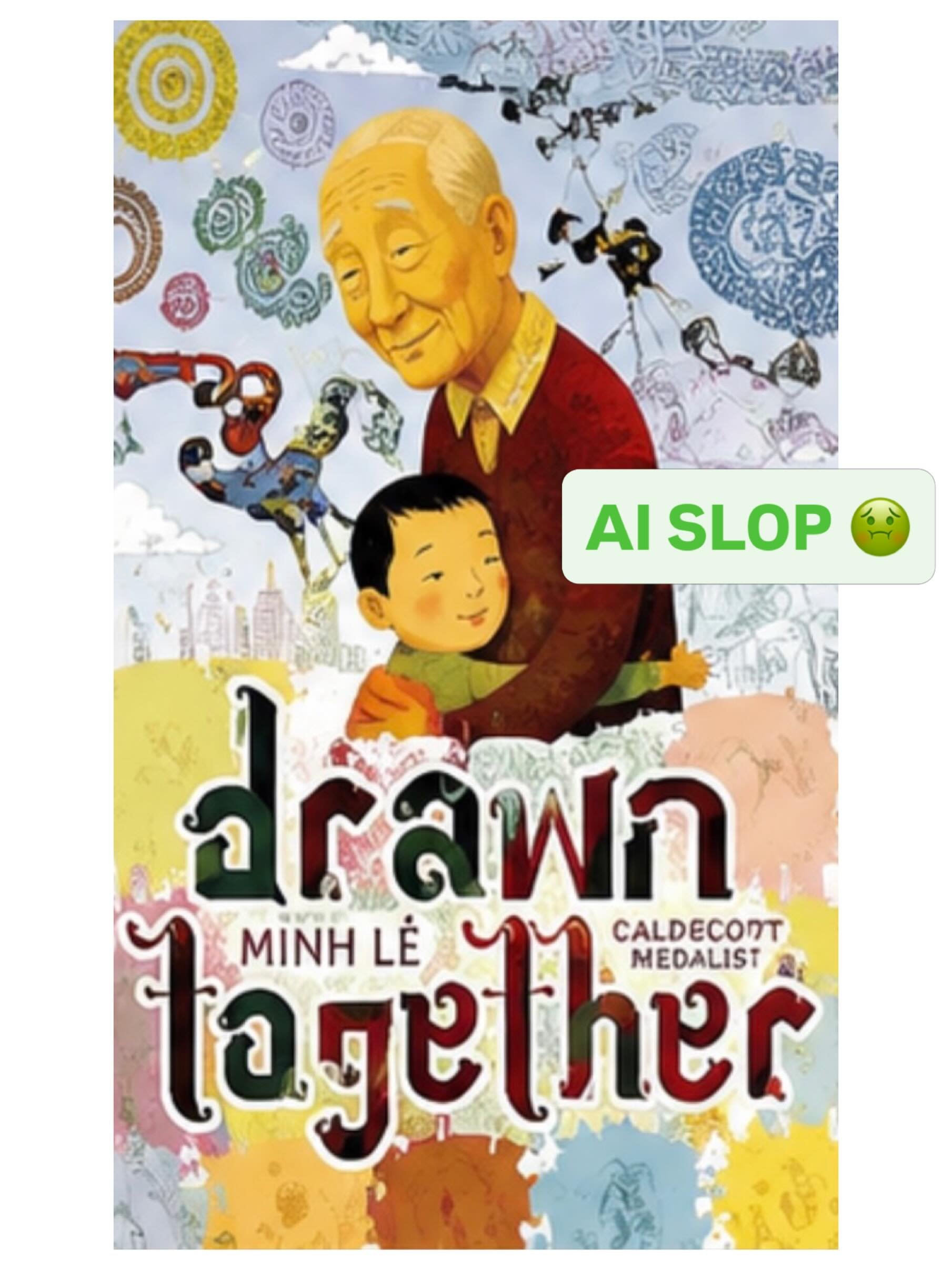 someone posted this AI slop version of the Drawn Together cover and 😳🤢 

@dsantat @spanishbroom @stephen__barbara